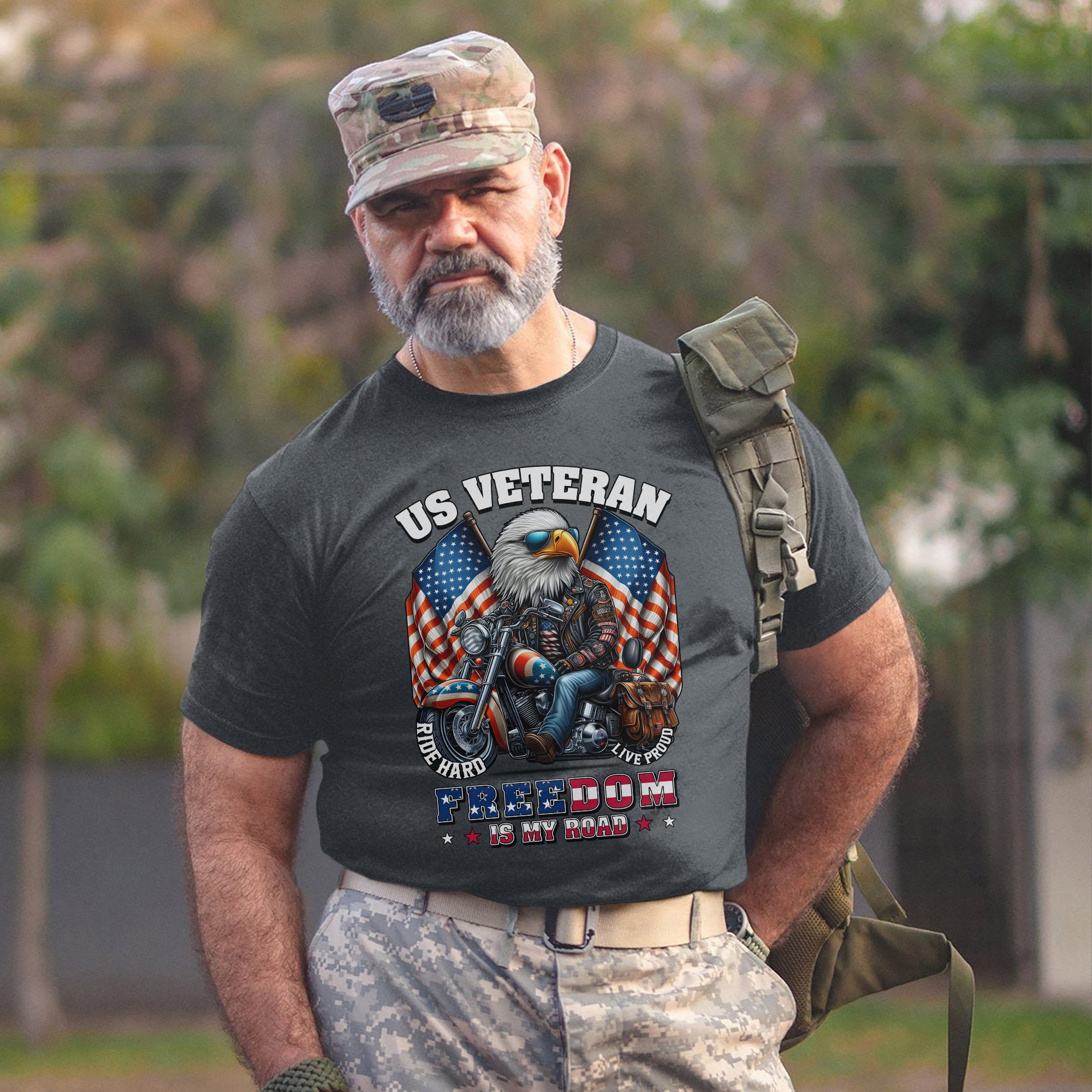 Veteran Freedom Is My Road Proud US Military Patriotic Pride T-Shirt