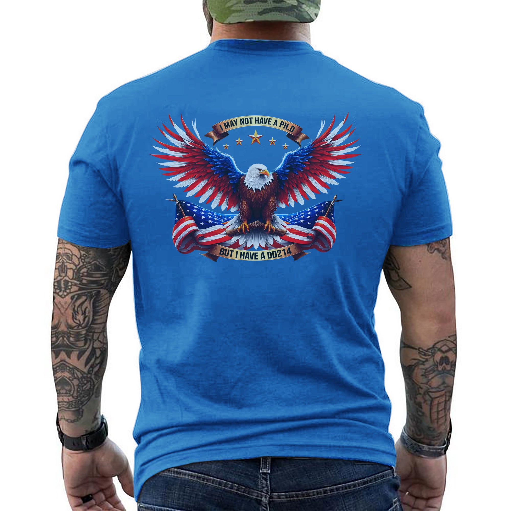 I May Not Have a PhD but I Have a DD214 Proud US Military Veteran Patriotic Pride T-Shirt