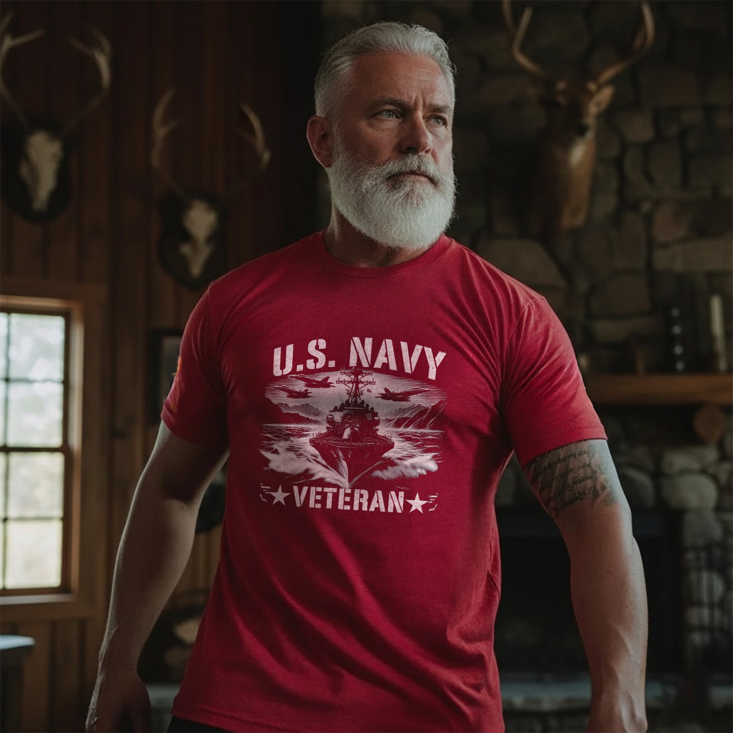 US Navy Veteran Proud Military Service T-Shirt Secondary image