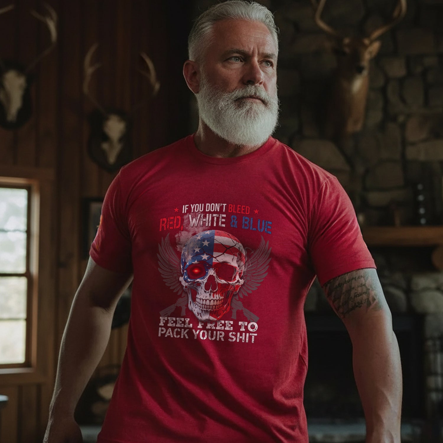 If You Don’t Bleed Red White and Blue Feel Free to Pack Your Stuff T-Shirt Secondary image
