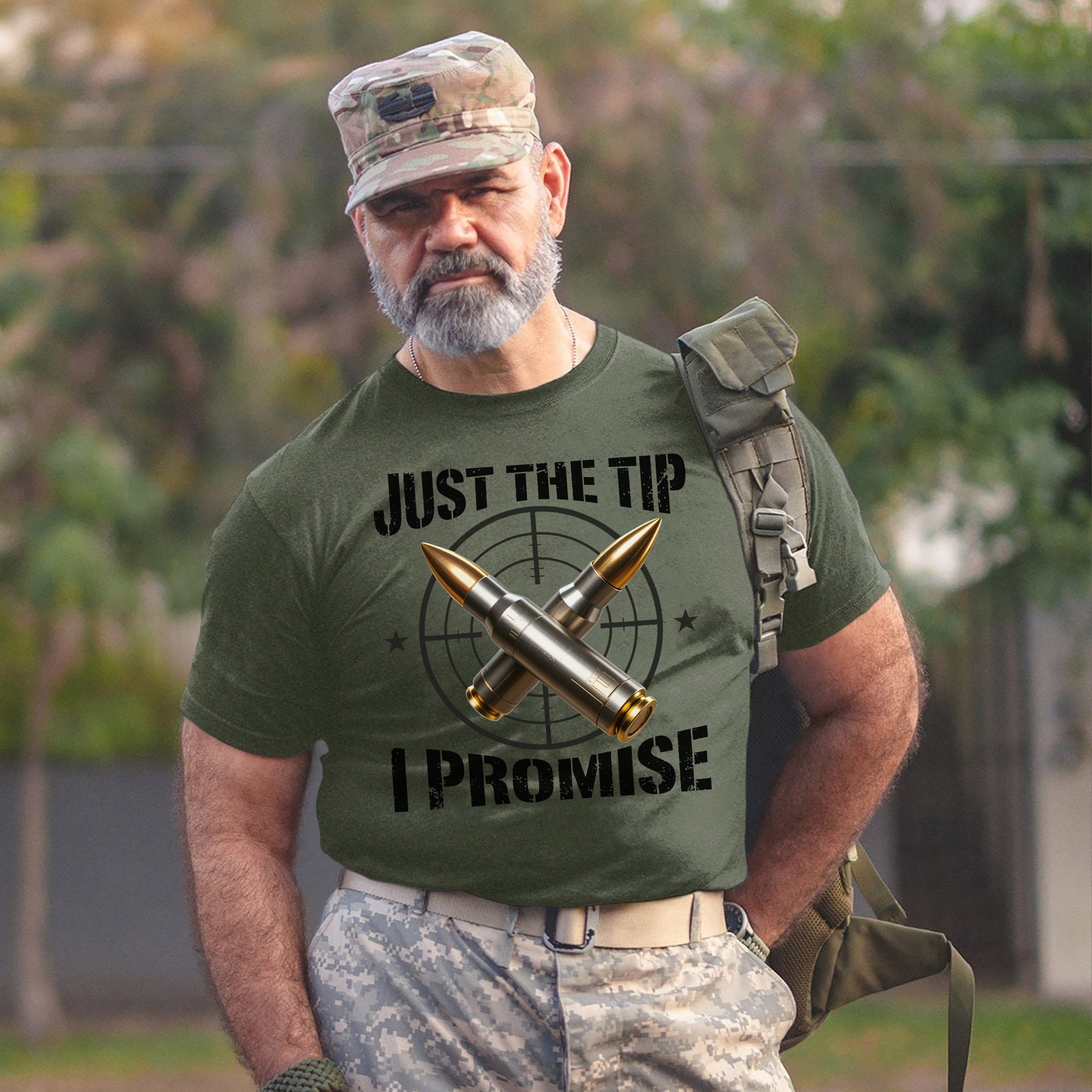 Just the Tip I Promise Funny US Military Veteran Patriotic Humor T-Shirt