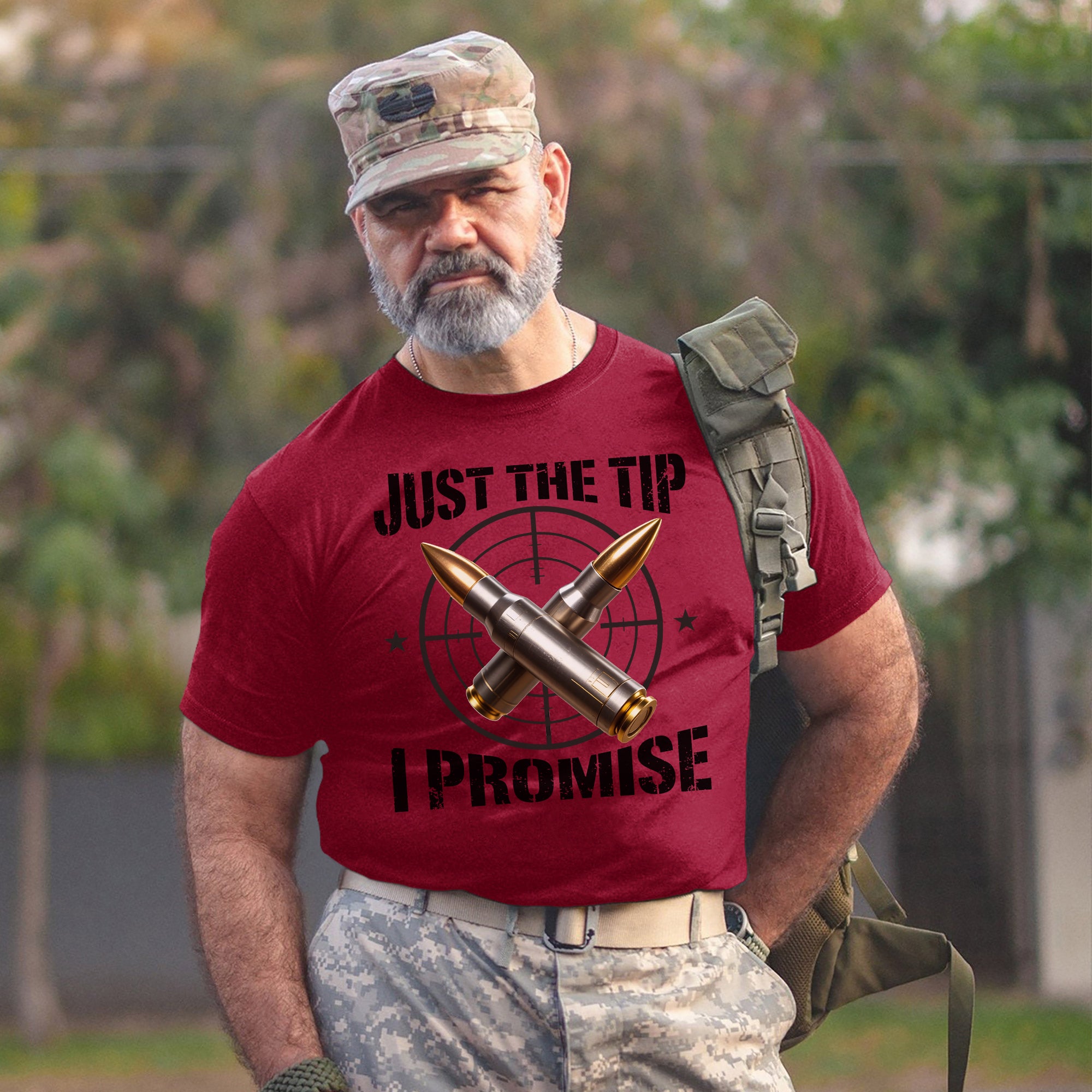 Just the Tip I Promise Funny US Military Veteran Patriotic Humor T-Shirt