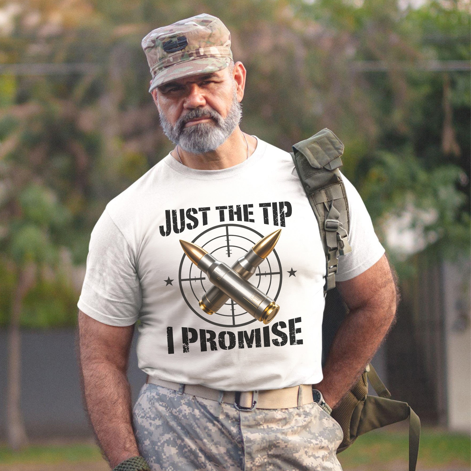 Just the Tip I Promise Funny US Military Veteran Patriotic Humor T-Shirt