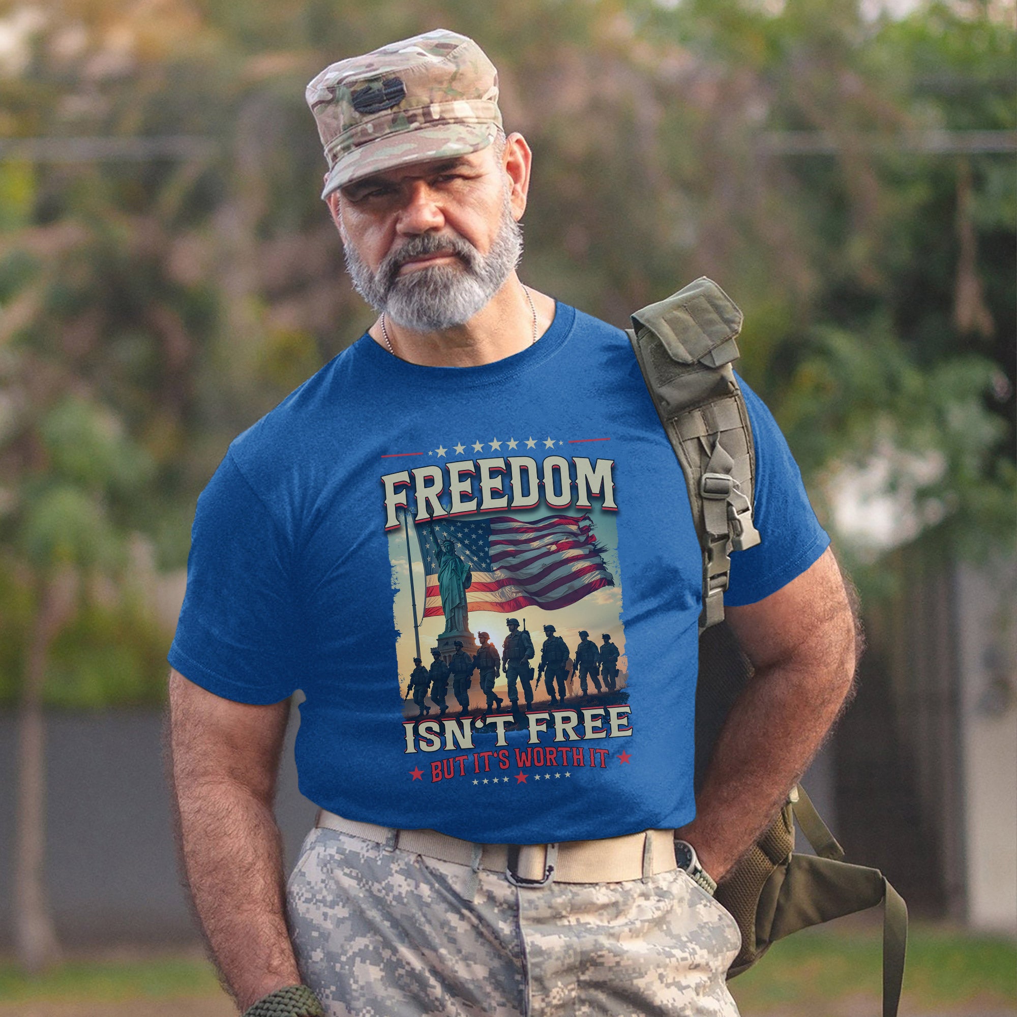 Freedom Isn’t Free But It’s Worth It Proud US Military Veteran Patriotic Pride T-Shirt