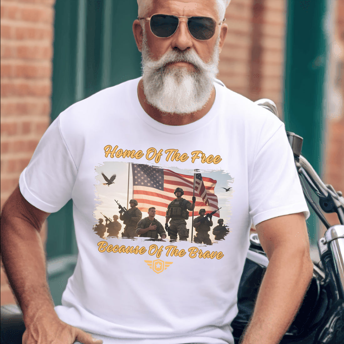 Home of the Free Because of the Brave Proud US Military Veteran Patriotic Pride T-Shirt