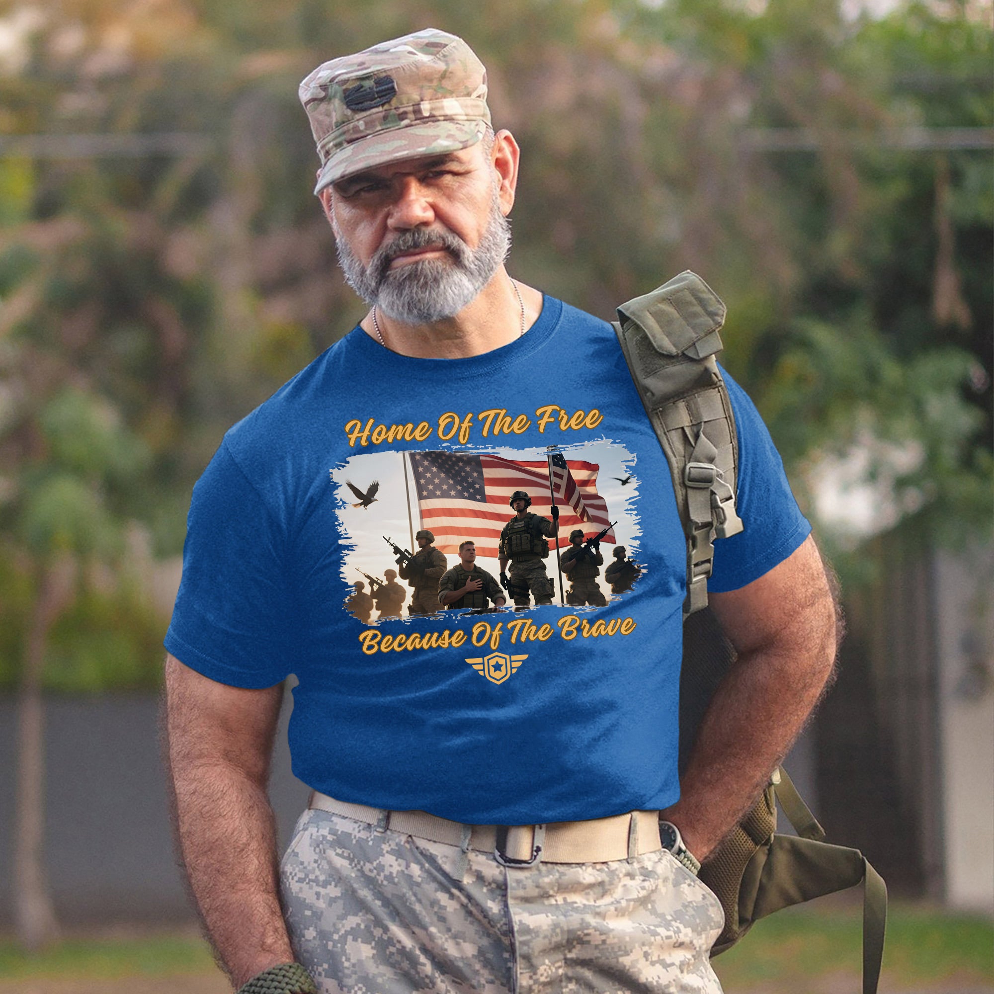 Home of the Free Because of the Brave Proud US Military Veteran Patriotic Pride T-Shirt