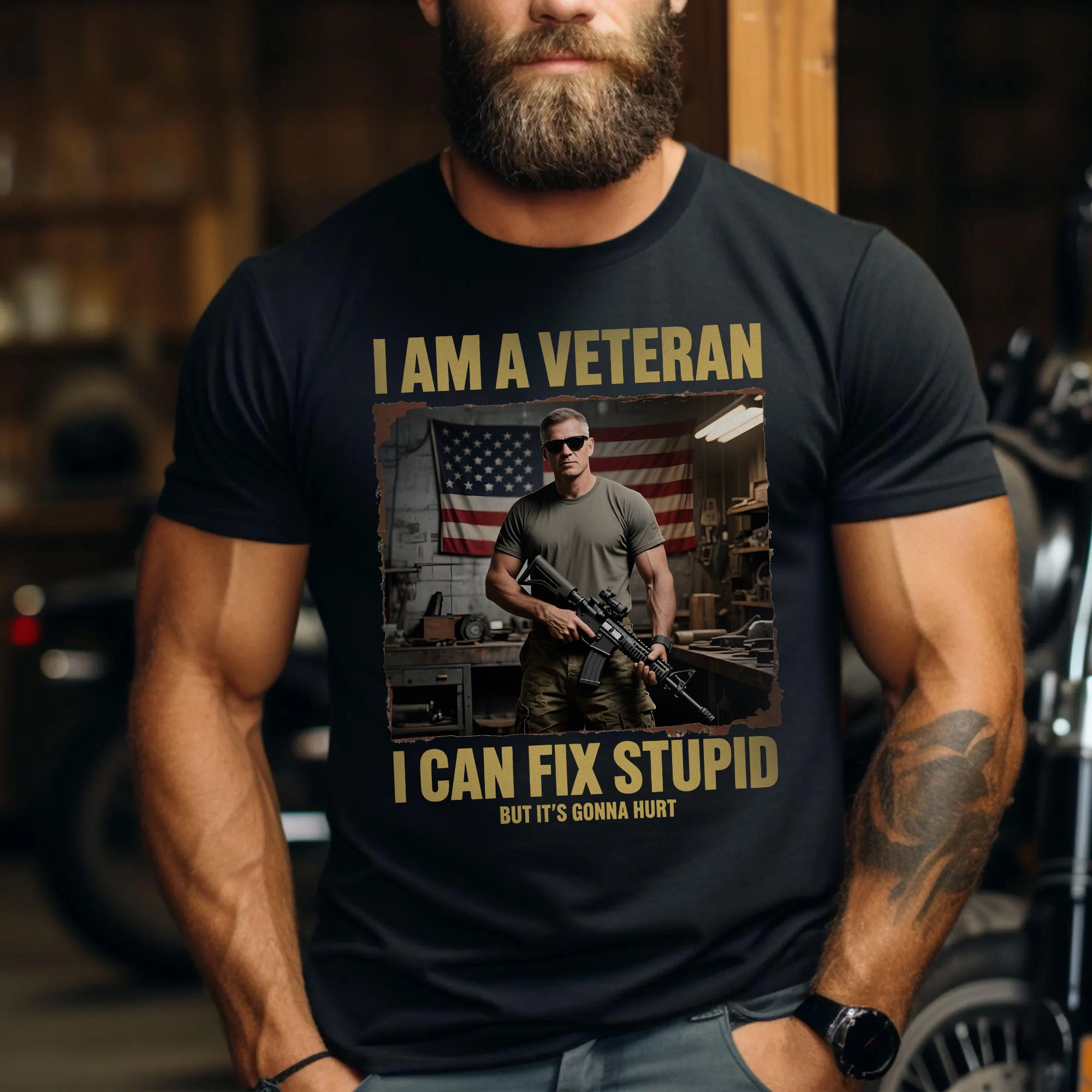 I Am a Veteran I Can Fix Stupid But It’s Gonna Hurt Proud US Military Patriotic Pride T-Shirt