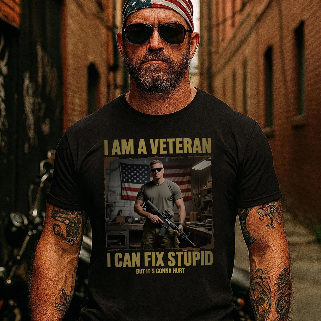 I Am a Veteran I Can Fix Stupid But It’s Gonna Hurt Proud US Military Patriotic Pride T-Shirt