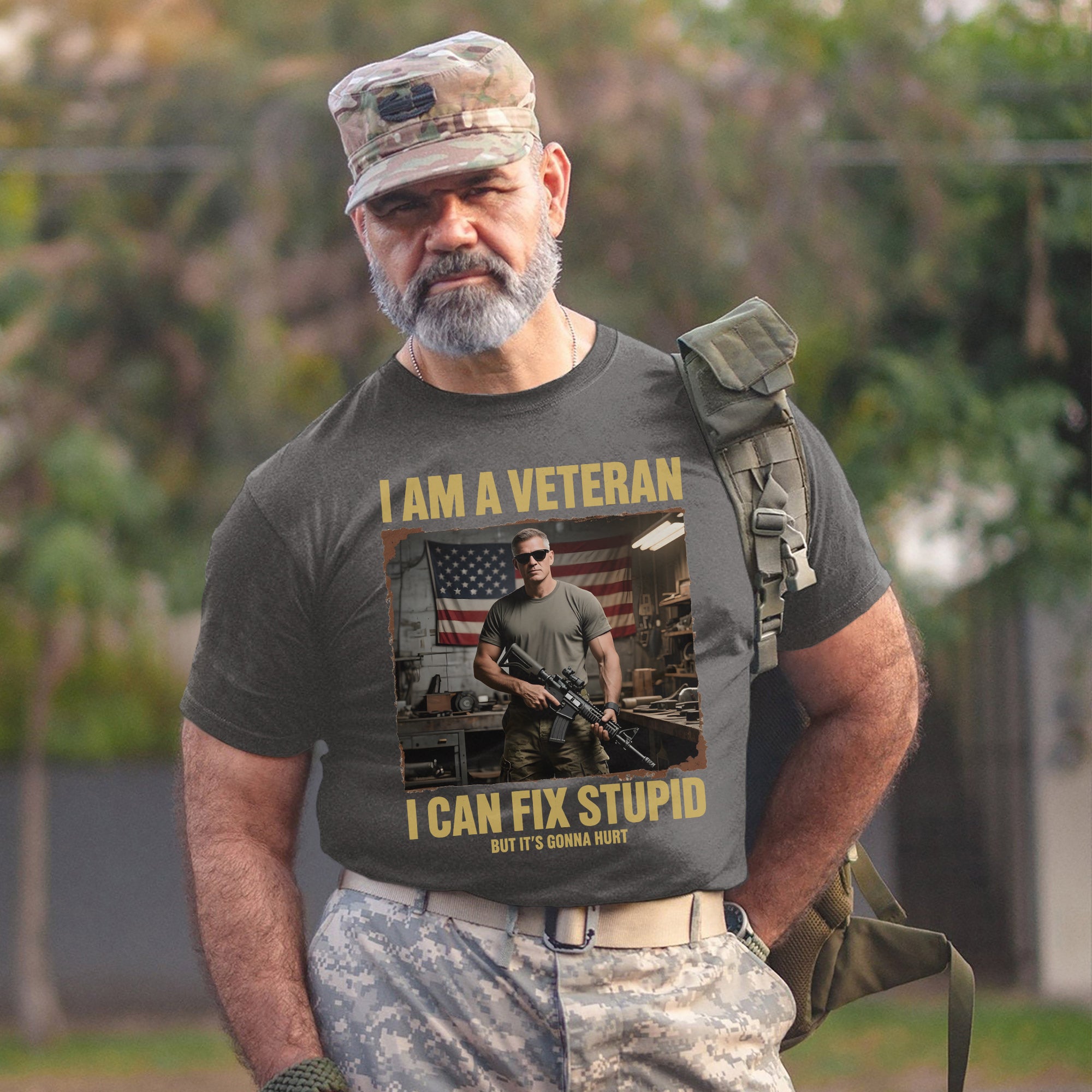 I Am a Veteran I Can Fix Stupid But It’s Gonna Hurt Proud US Military Patriotic Pride T-Shirt