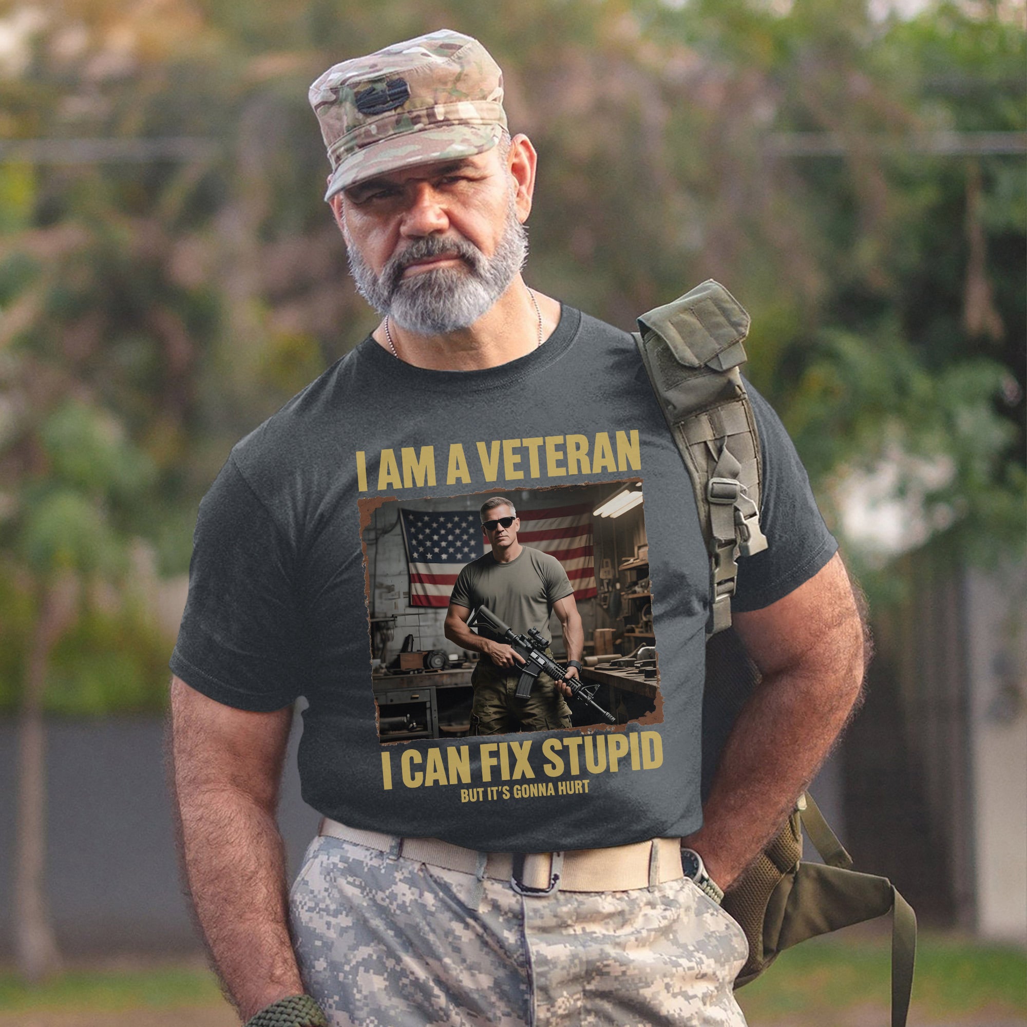 I Am a Veteran I Can Fix Stupid But It’s Gonna Hurt Proud US Military Patriotic Pride T-Shirt