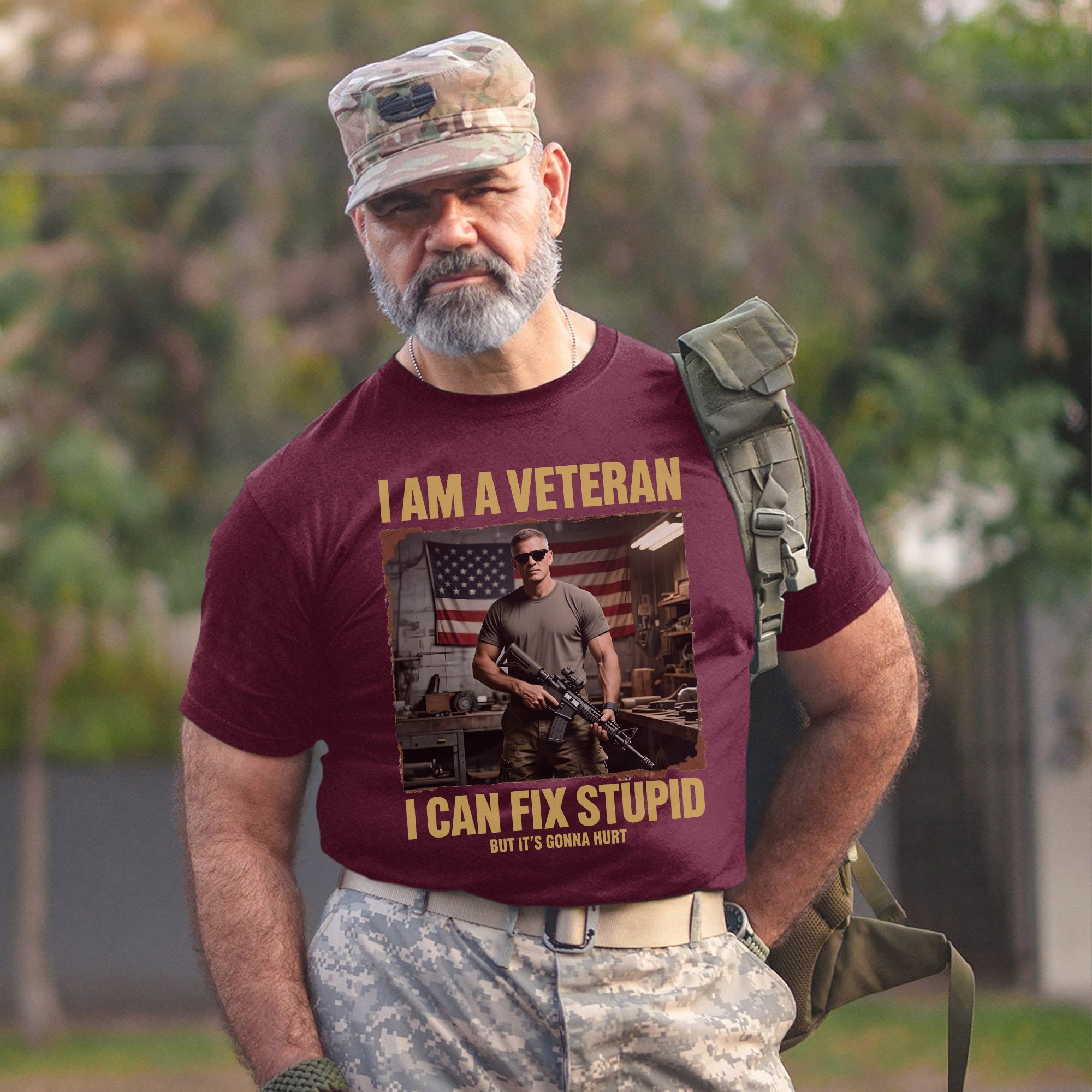 I Am a Veteran I Can Fix Stupid But It’s Gonna Hurt Proud US Military Patriotic Pride T-Shirt