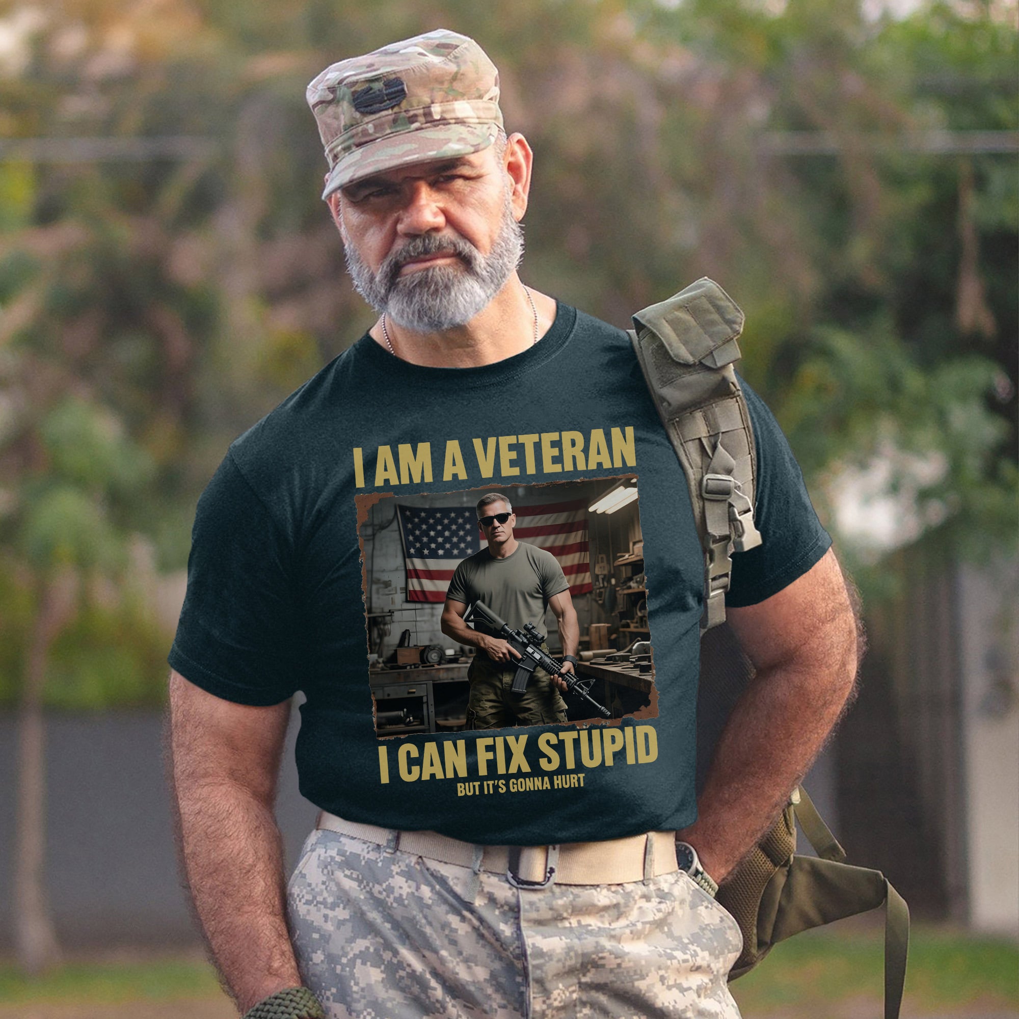 I Am a Veteran I Can Fix Stupid But It’s Gonna Hurt Proud US Military Patriotic Pride T-Shirt