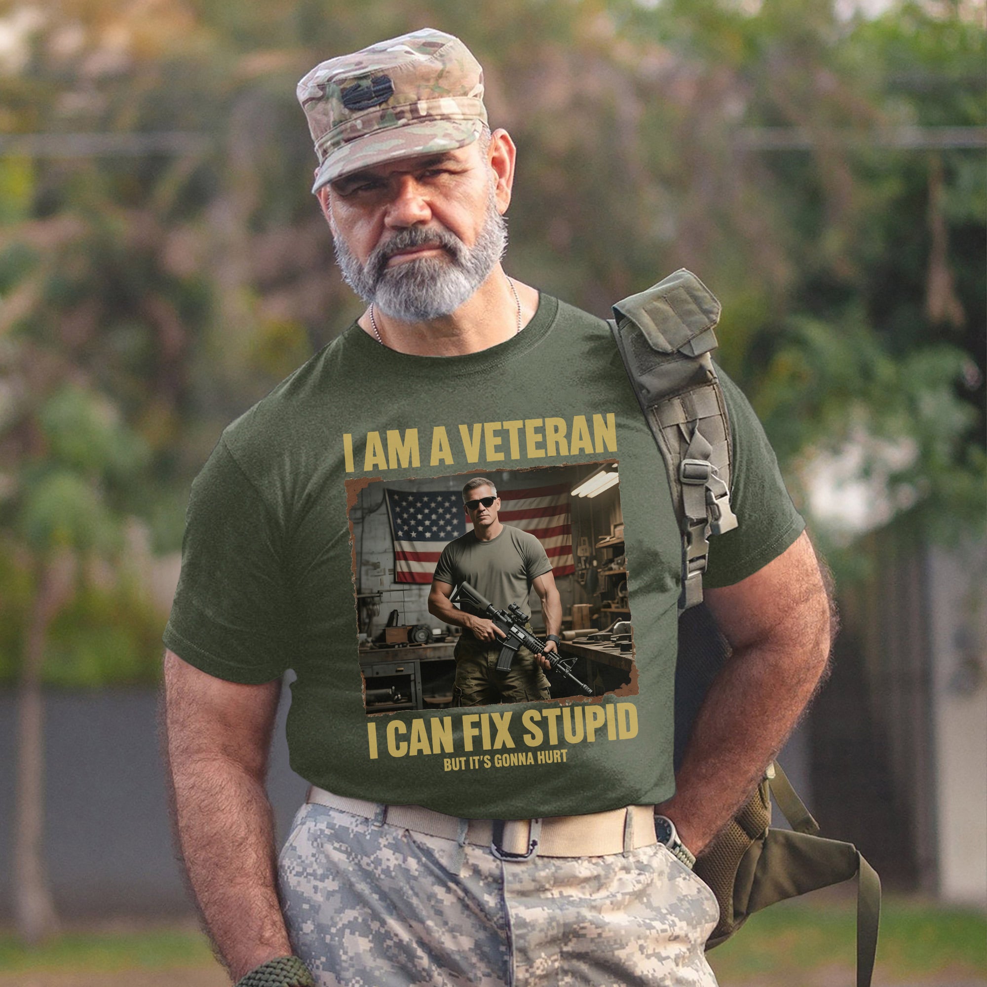 I Am a Veteran I Can Fix Stupid But It’s Gonna Hurt Proud US Military Patriotic Pride T-Shirt