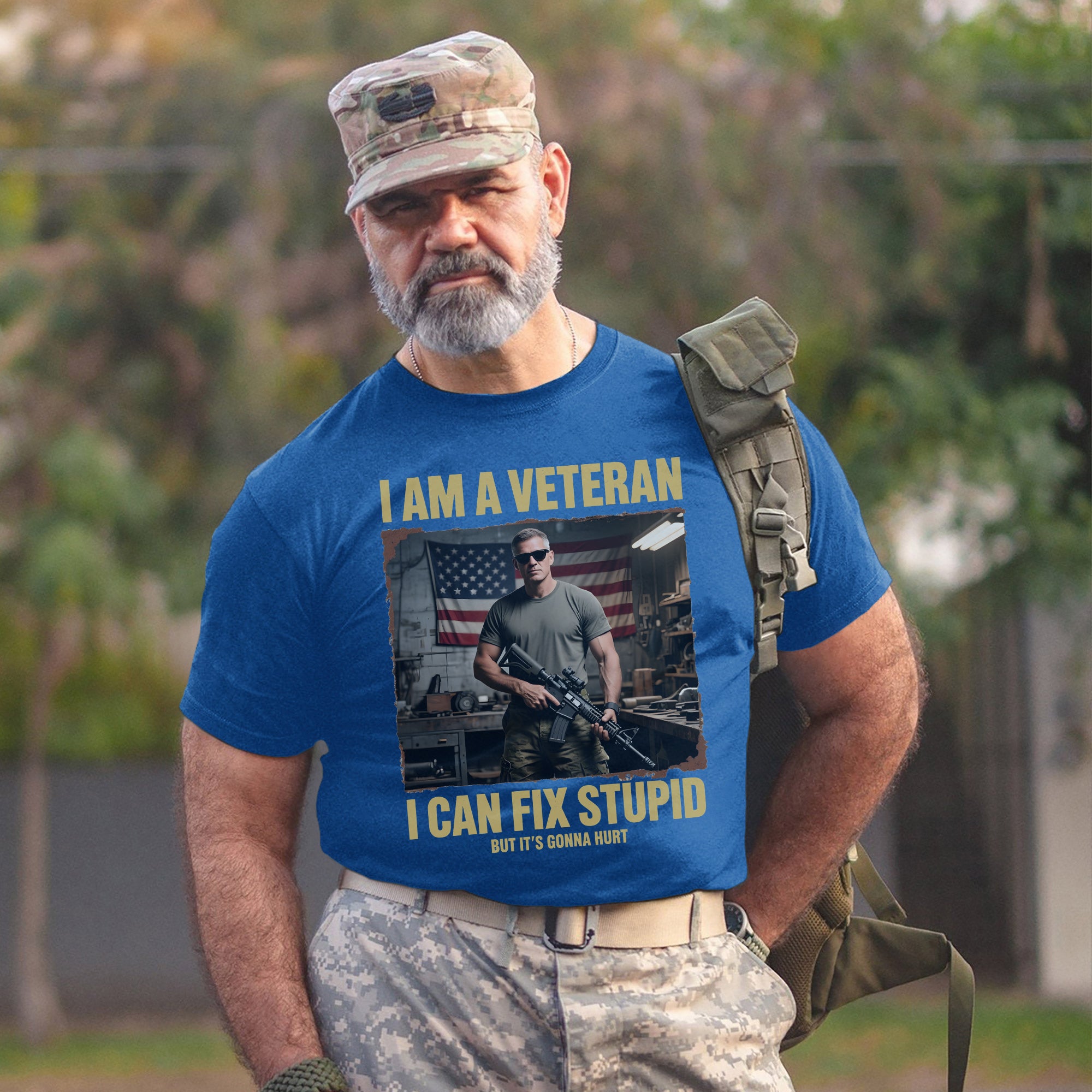 I Am a Veteran I Can Fix Stupid But It’s Gonna Hurt Proud US Military Patriotic Pride T-Shirt