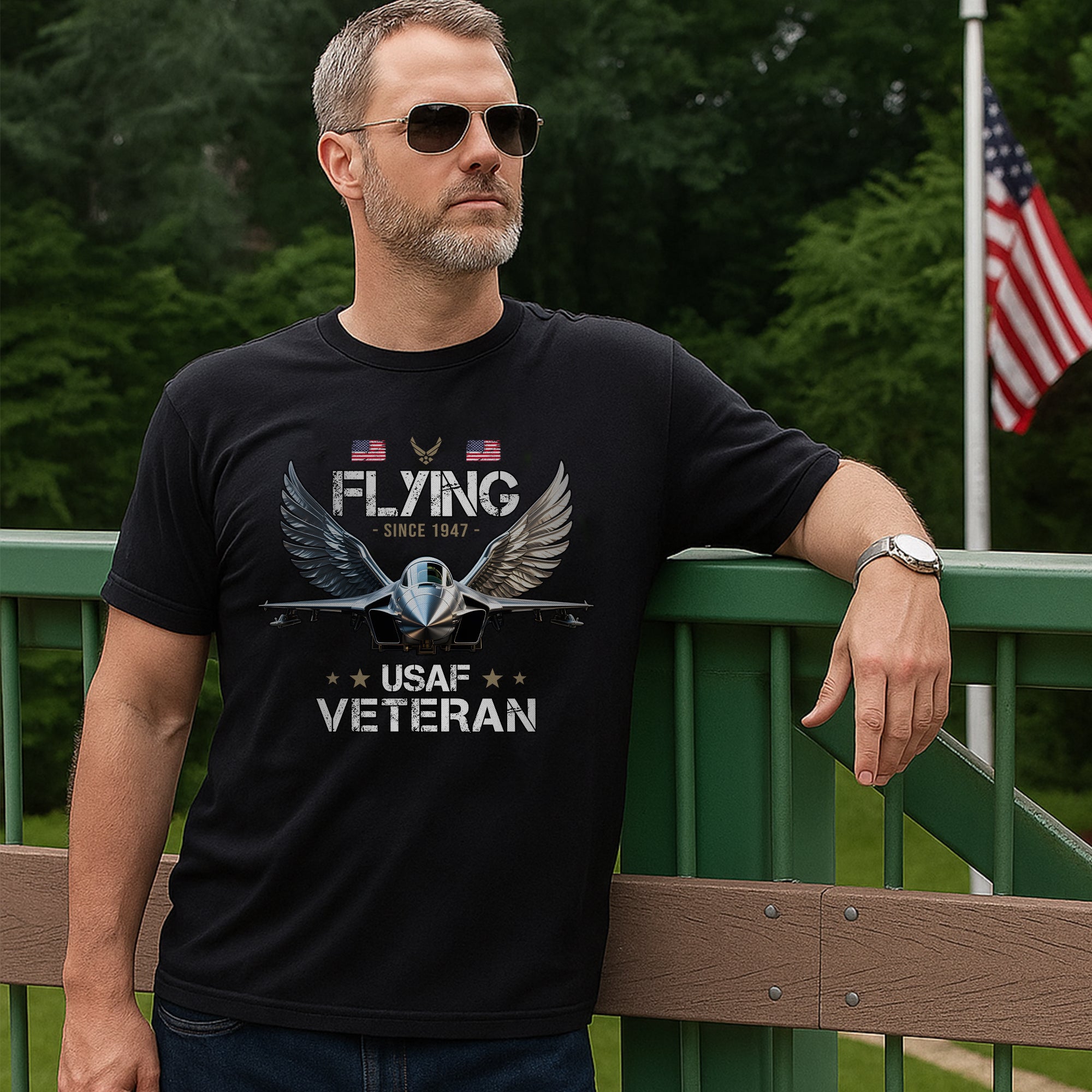 Flying Since 1947 USAF Veteran Proud United States Air Force Military Patriotic Pride T-Shirt