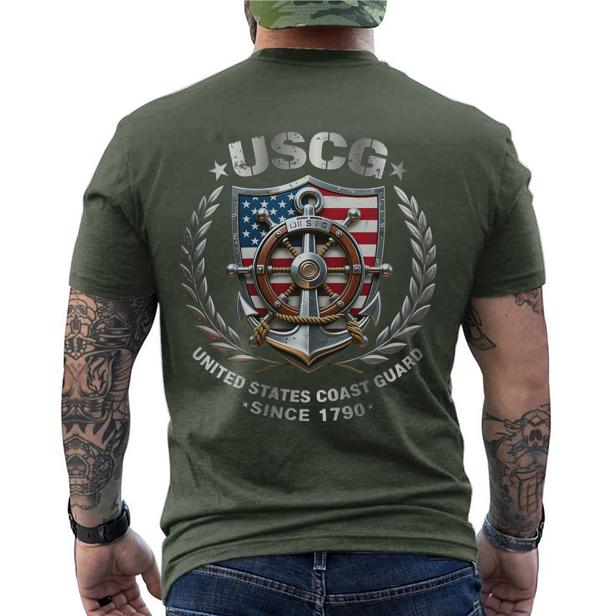 USCG United States Coast Guard Since 1790 Proud Military Veteran Patriotic Service T-Shirt