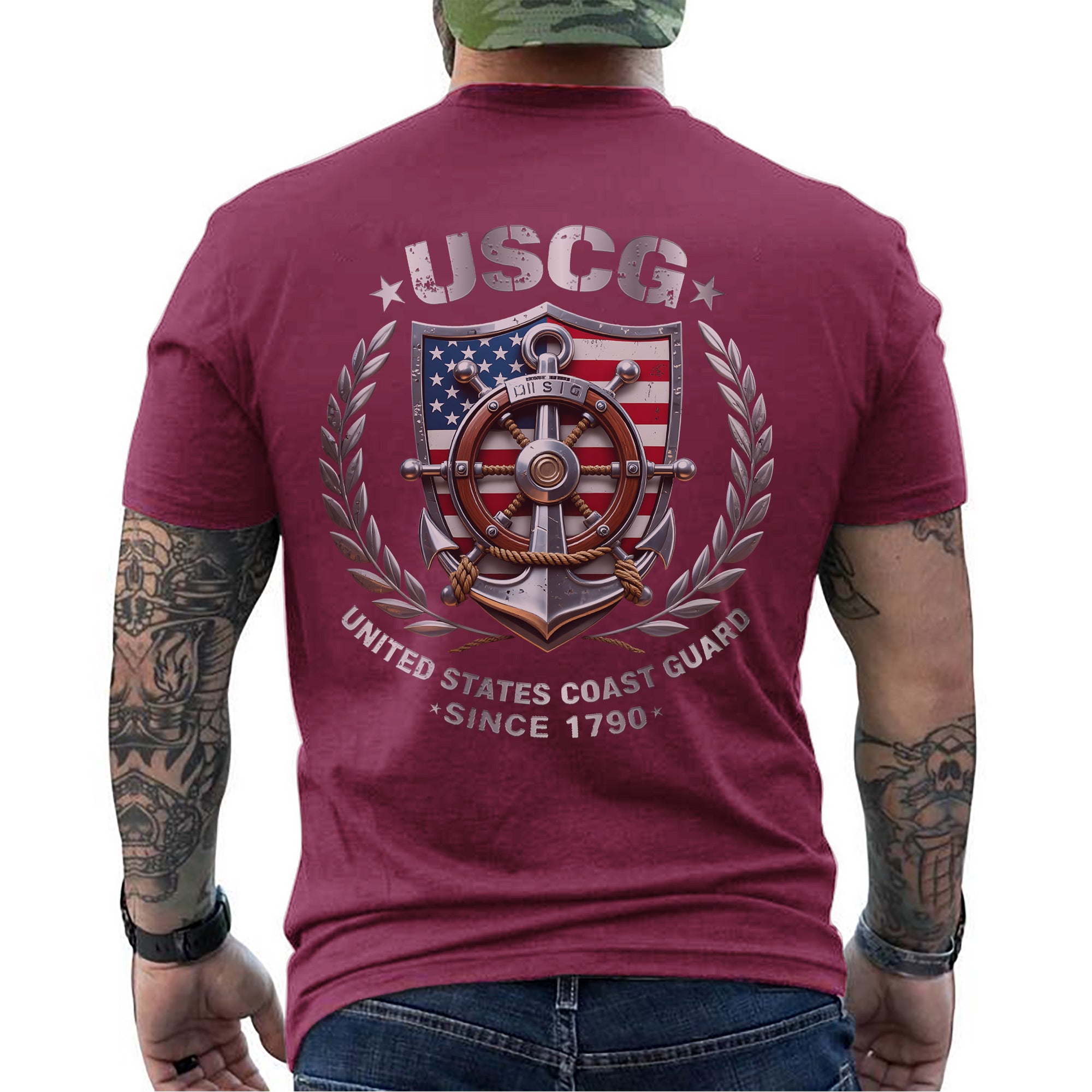 USCG United States Coast Guard Since 1790 Proud Military Veteran Patriotic Service T-Shirt