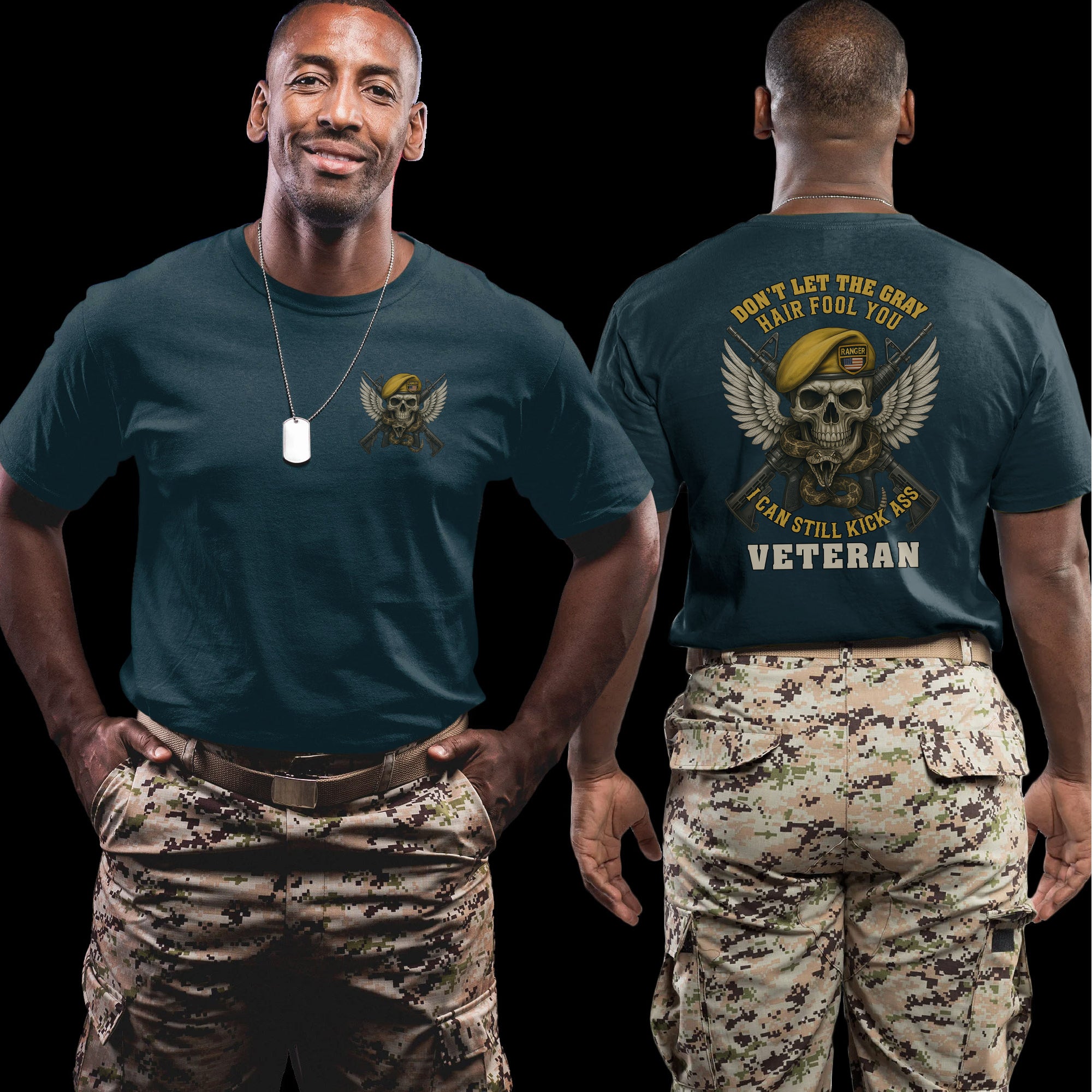 Don’t Let the Gray Hair Fool You I Can Still Kick Ass Proud US Military Veteran T-Shirt