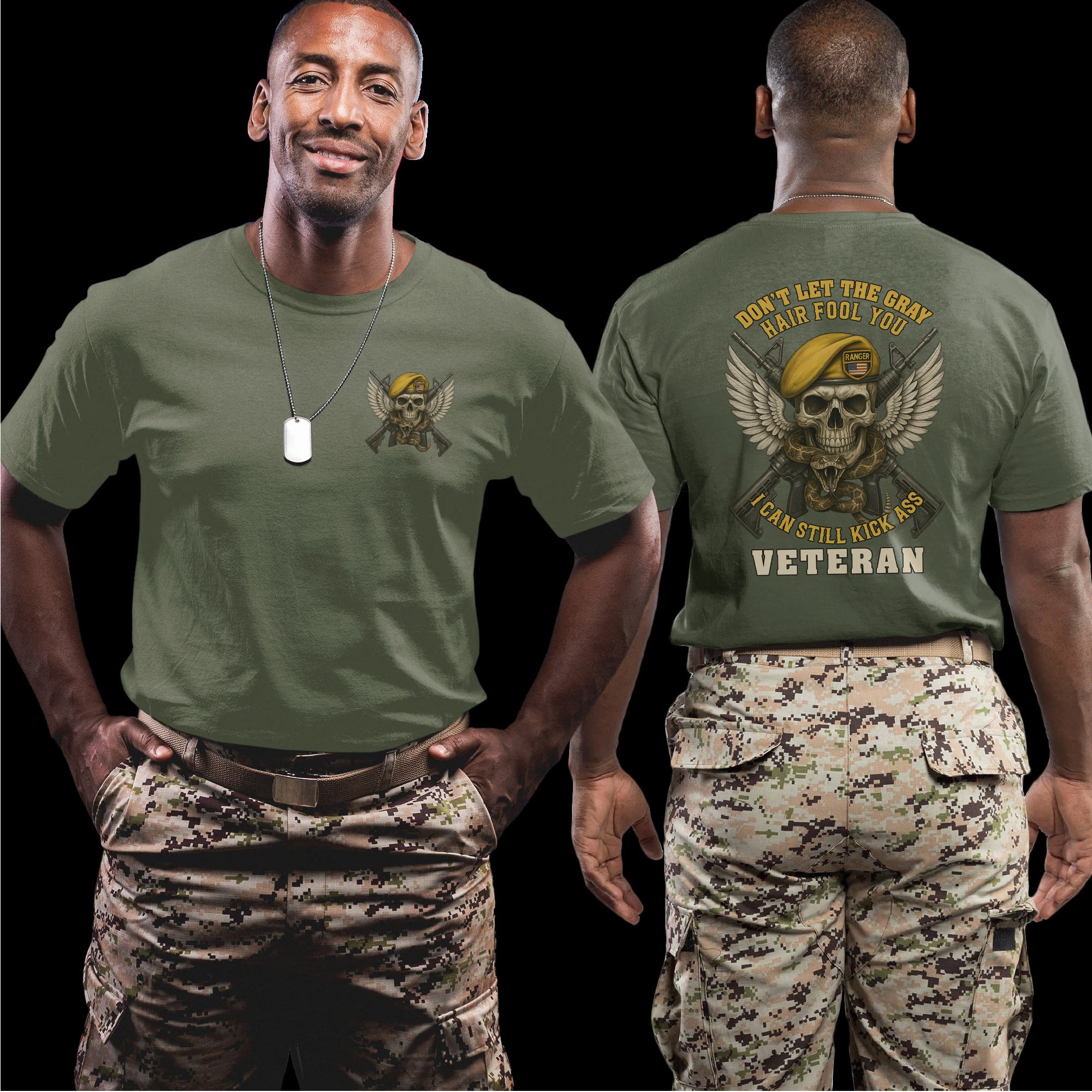 Don’t Let the Gray Hair Fool You I Can Still Kick Ass Proud US Military Veteran T-Shirt