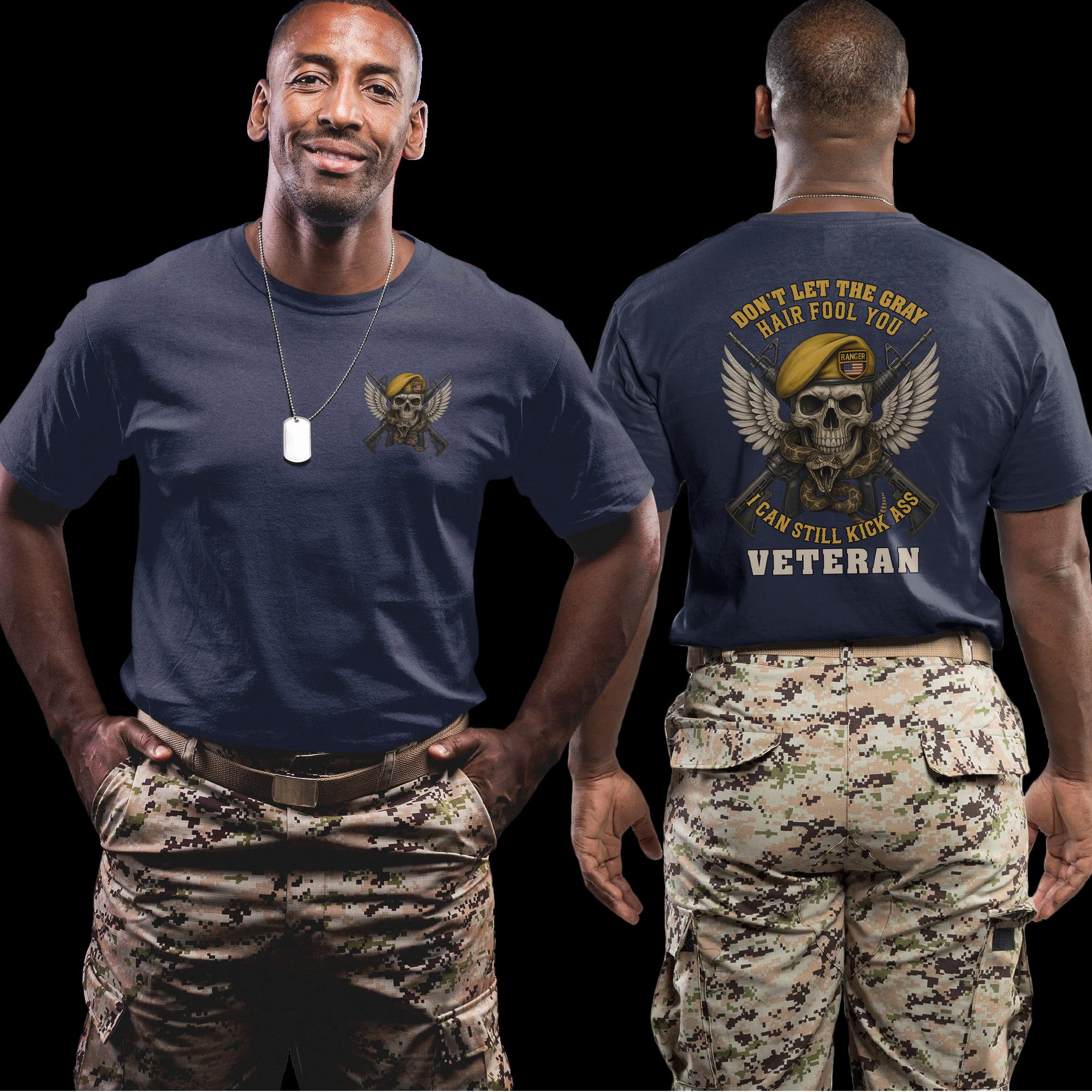 Don’t Let the Gray Hair Fool You I Can Still Kick Ass Proud US Military Veteran T-Shirt