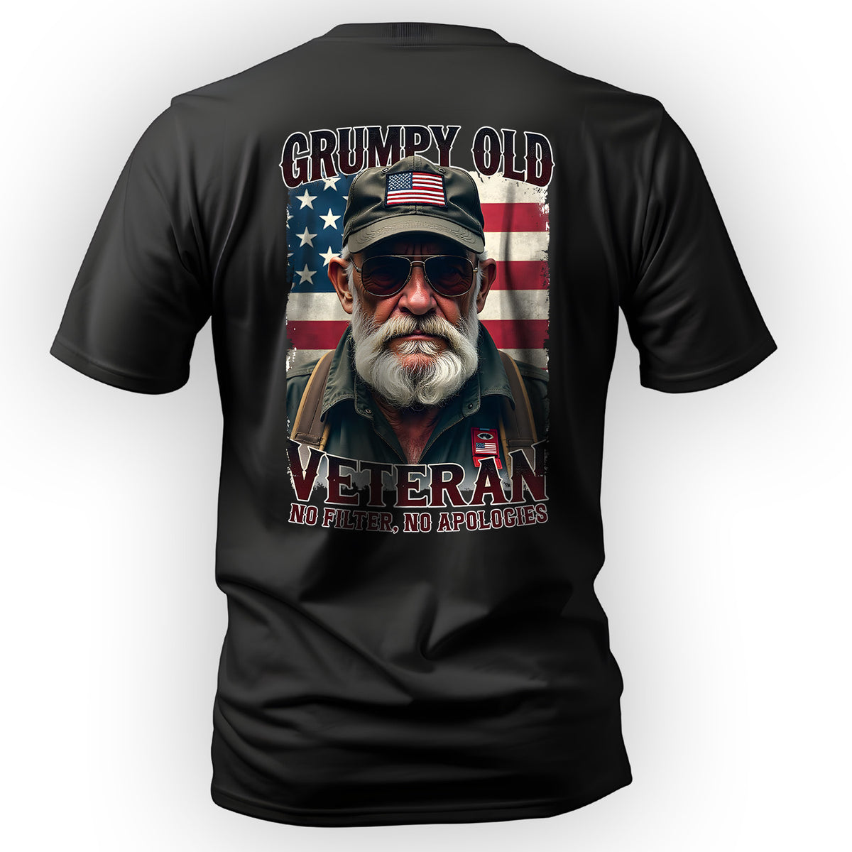 Grumpy Old Veteran No Filter No Apologies T-Shirt Main image