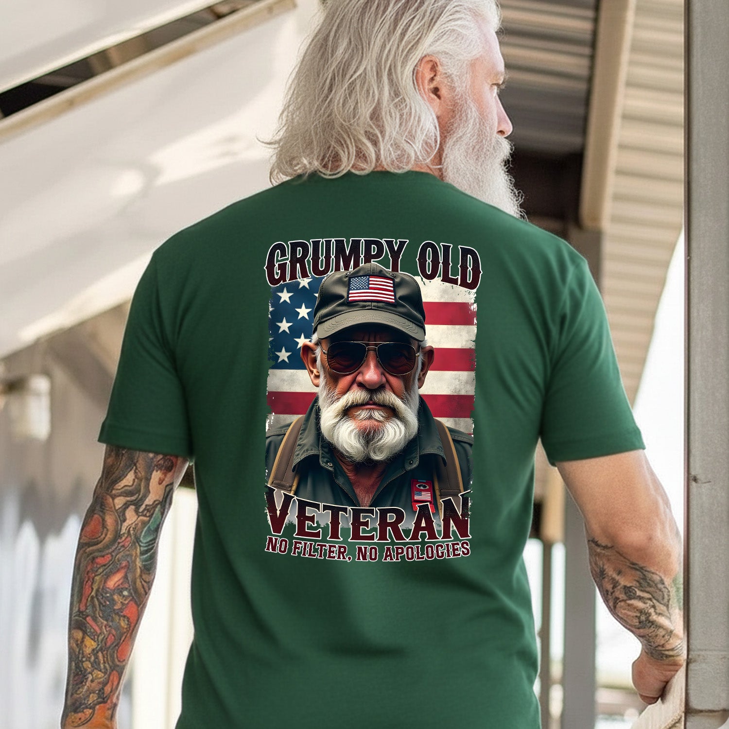 Grumpy Old Veteran No Filter No Apologies T-Shirt