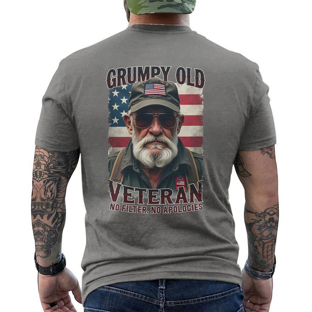 Grumpy Old Veteran No Filter No Apologies T-Shirt