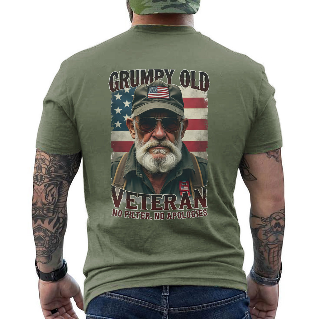 Grumpy Old Veteran No Filter No Apologies T-Shirt