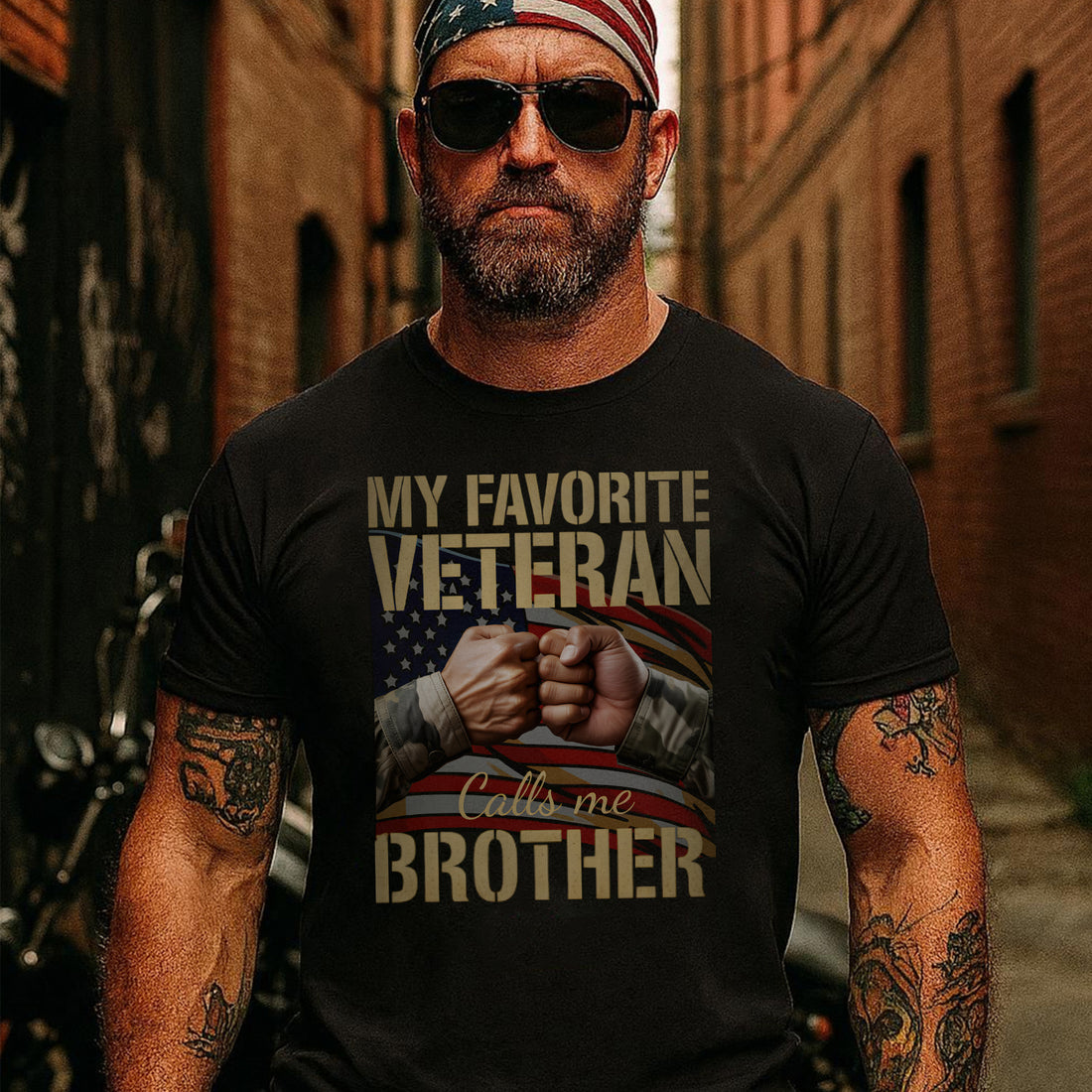 My Favorite Veteran Calls Me Brother Proud US Military Family Patriotic Pride T-Shirt