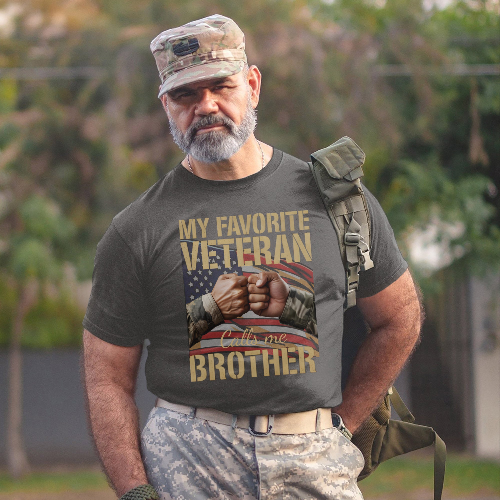 My Favorite Veteran Calls Me Brother Proud US Military Family Patriotic Pride T-Shirt