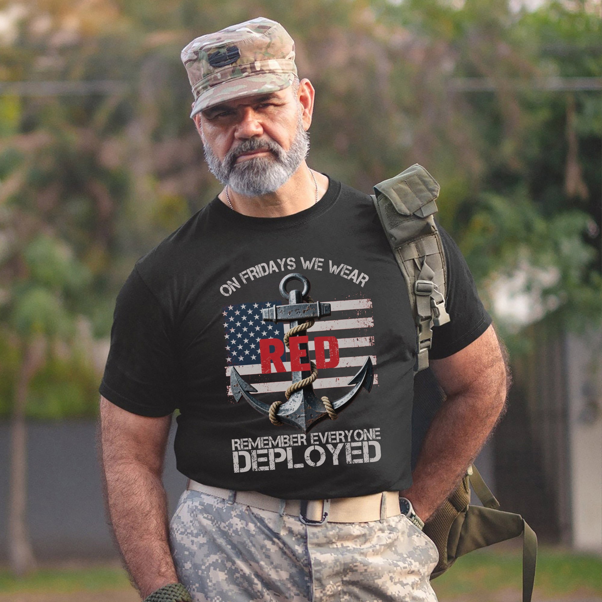 On Fridays We Wear Red Remember Everyone Deployed US Military Veteran Pride T-Shirt