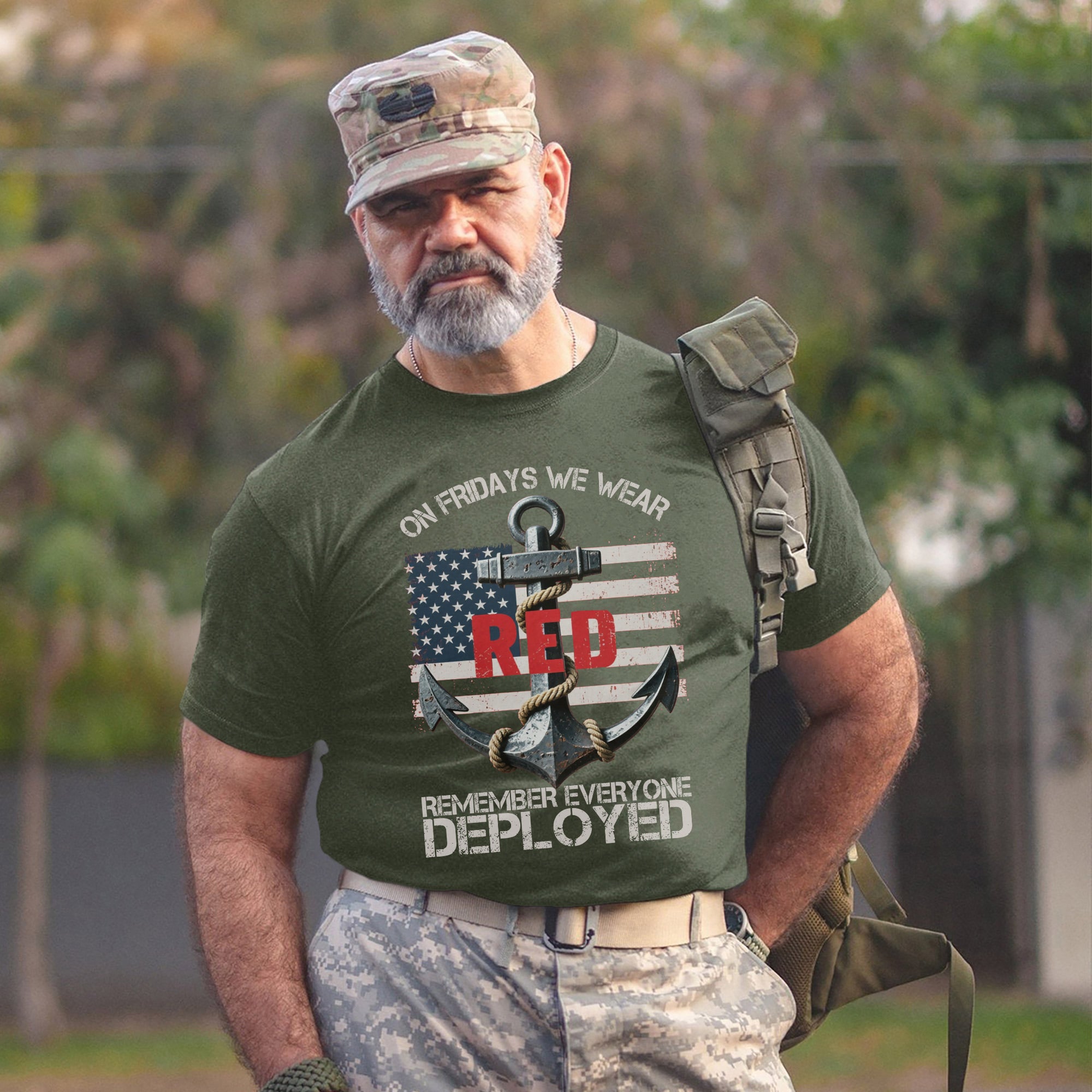 On Fridays We Wear Red Remember Everyone Deployed US Military Veteran Pride T-Shirt