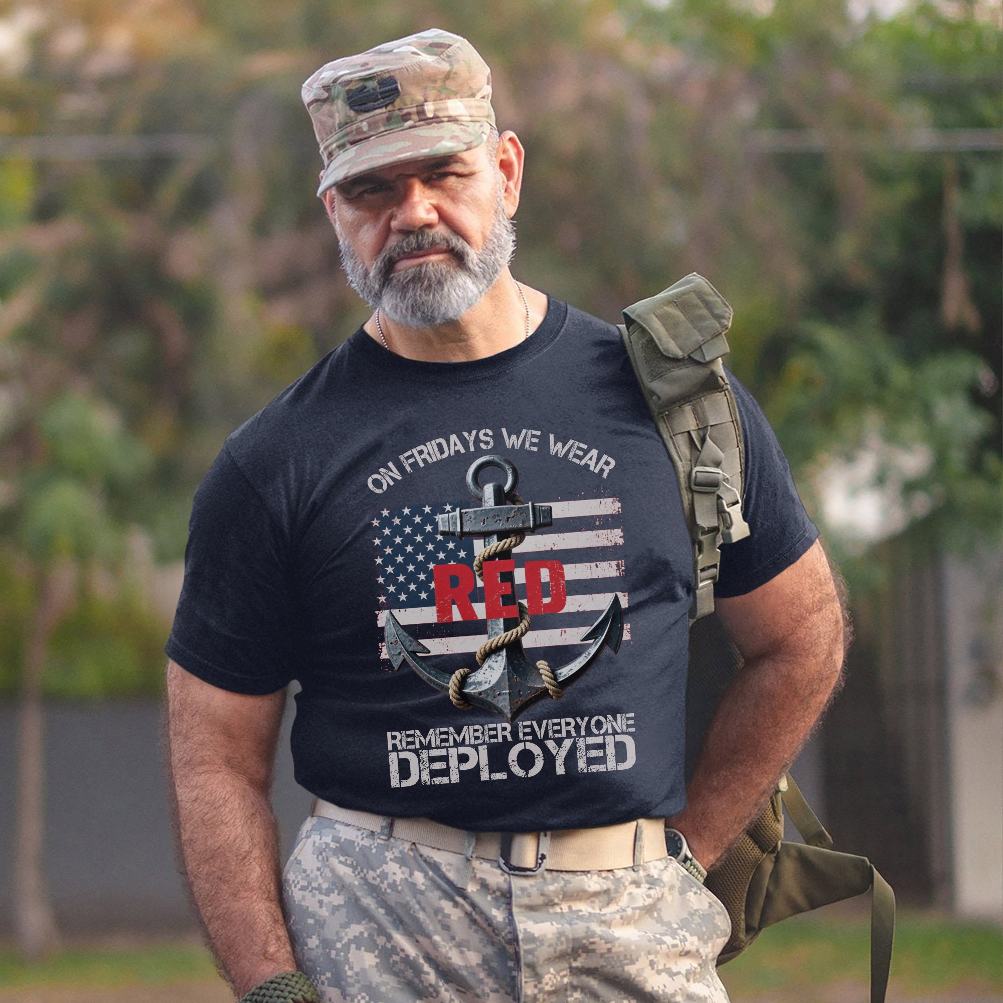 On Fridays We Wear Red Remember Everyone Deployed US Military Veteran Pride T-Shirt