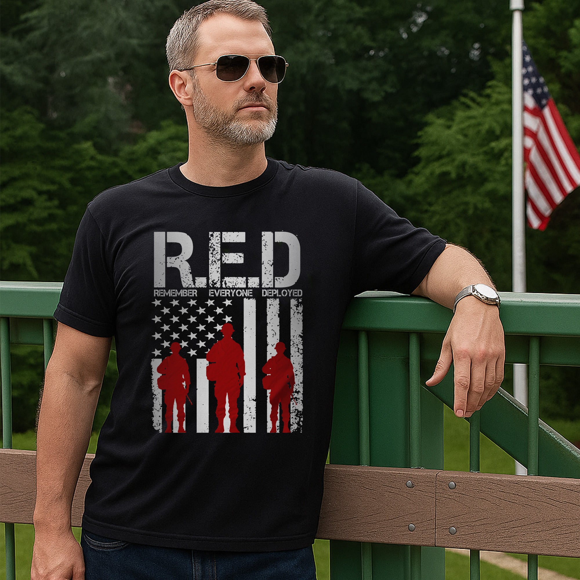 Remember Everyone Deployed Proud US Military Veteran Support Red Friday T-Shirt