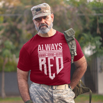 Always Remember Everyone Deployed Proud US Military Veteran Support Red Friday T-Shirt