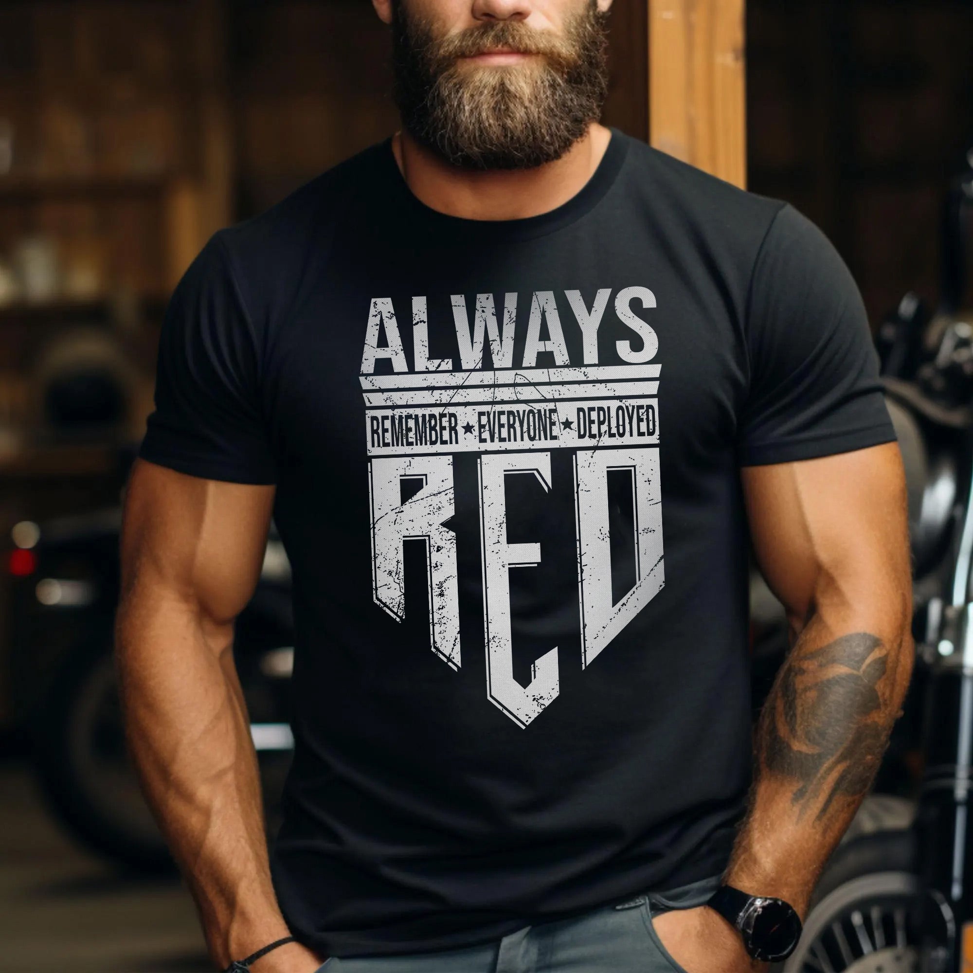 Always Remember Everyone Deployed Proud US Military Veteran Support Red Friday T-Shirt