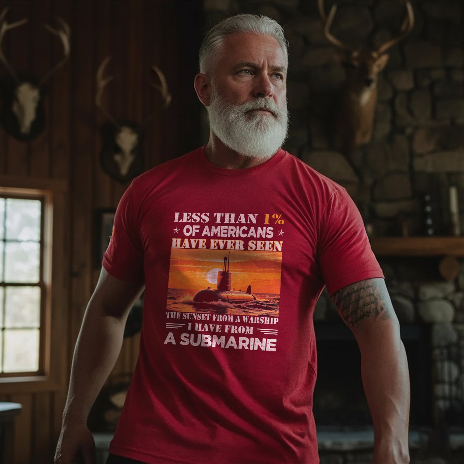 Less Than 1 Percent of Americans Have Seen the Sunset from a Submarine US Navy Veteran T-Shirt Secondary image