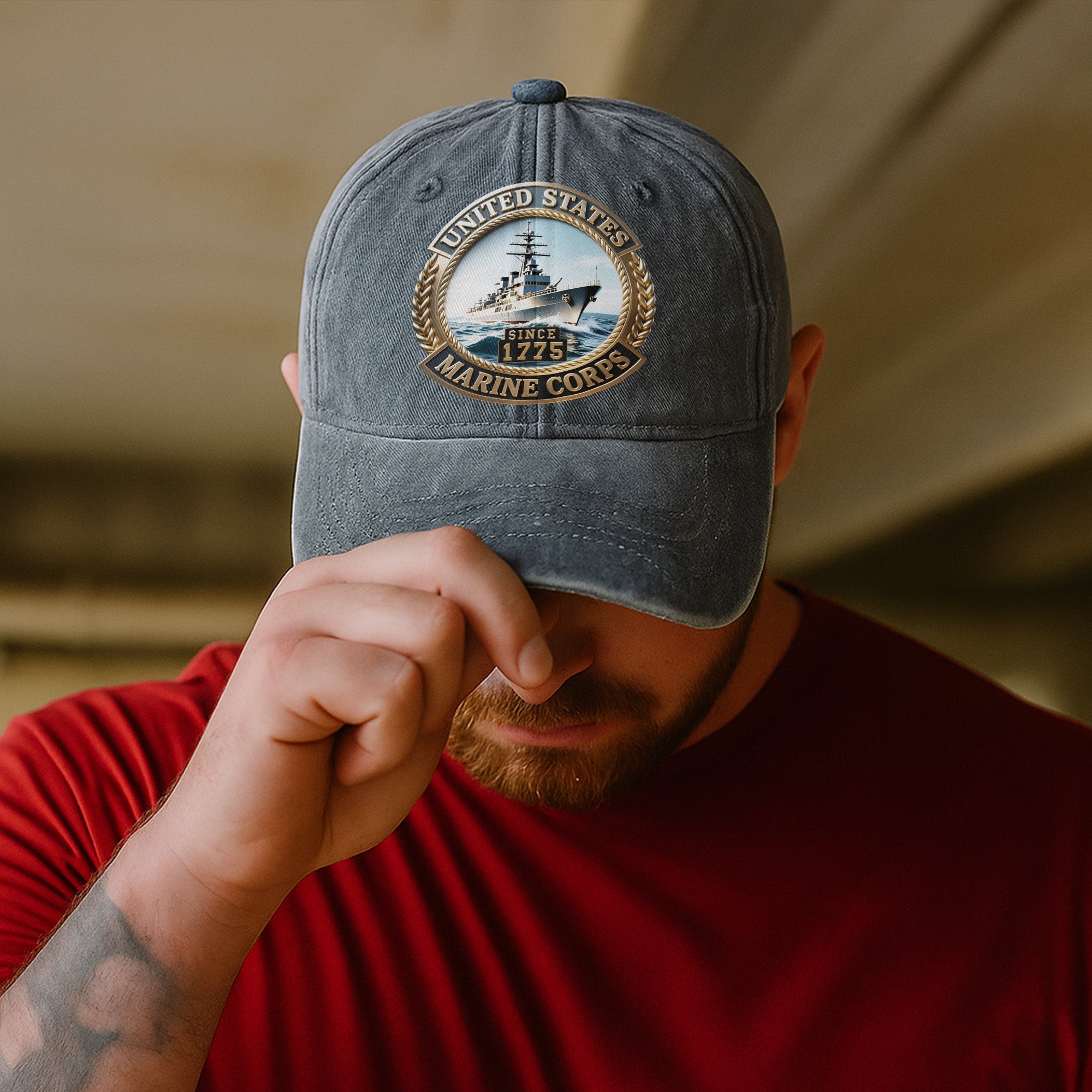 United States Marine Corps Since 1775 Proud US Military Veteran Patriotic Pride Baseball Cap
