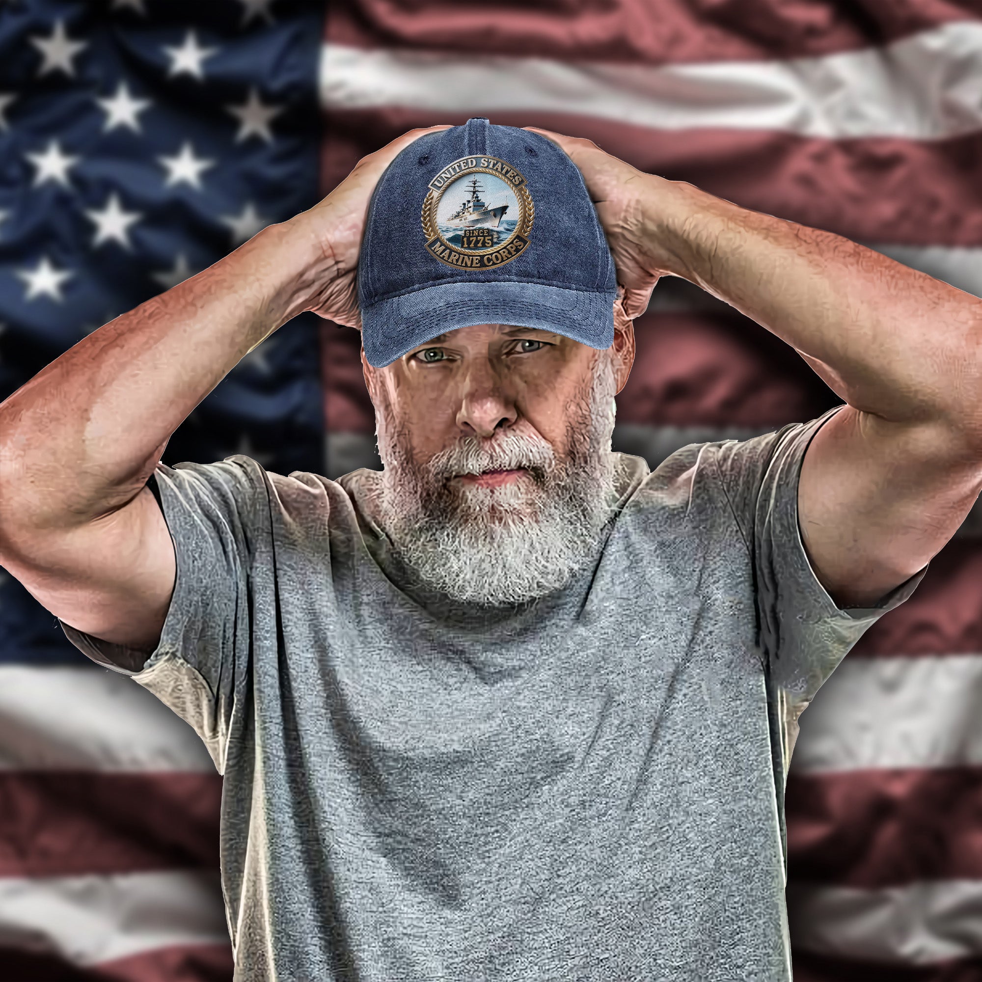 United States Marine Corps Since 1775 Proud US Military Veteran Patriotic Pride Baseball Cap