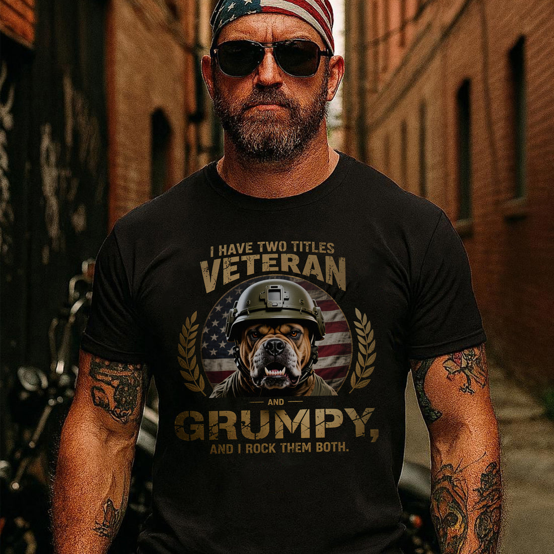 I Have Two Titles Veteran and Grumpy and I Rock Them Both Proud US Military T-Shirt