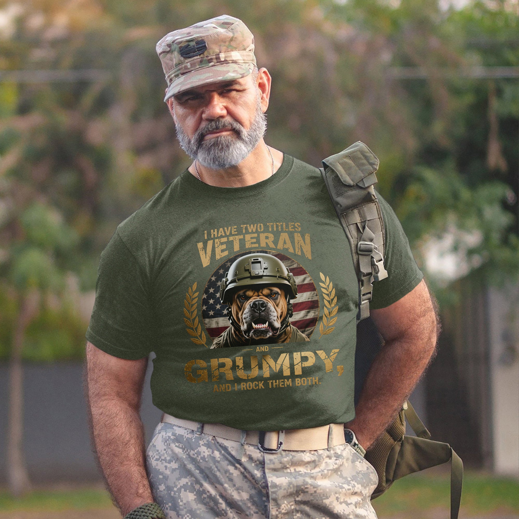 I Have Two Titles Veteran and Grumpy and I Rock Them Both Proud US Military T-Shirt