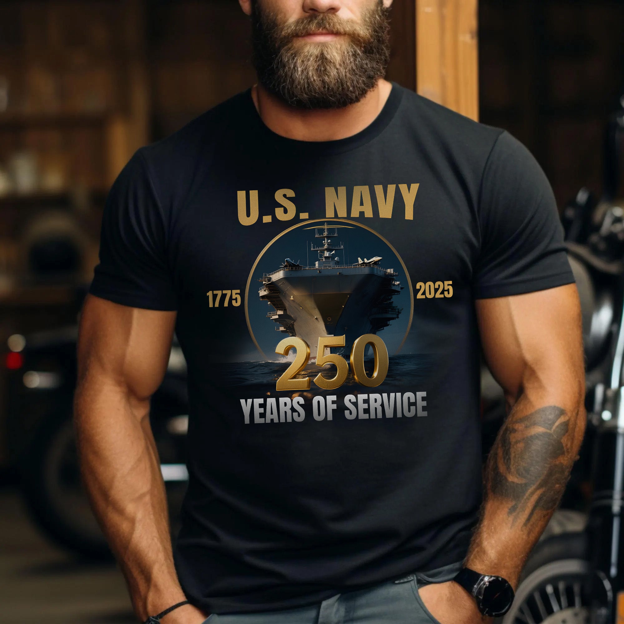 1775–2025 250 Years of Service Proud US Military Veteran Patriotic Honor T-Shirt