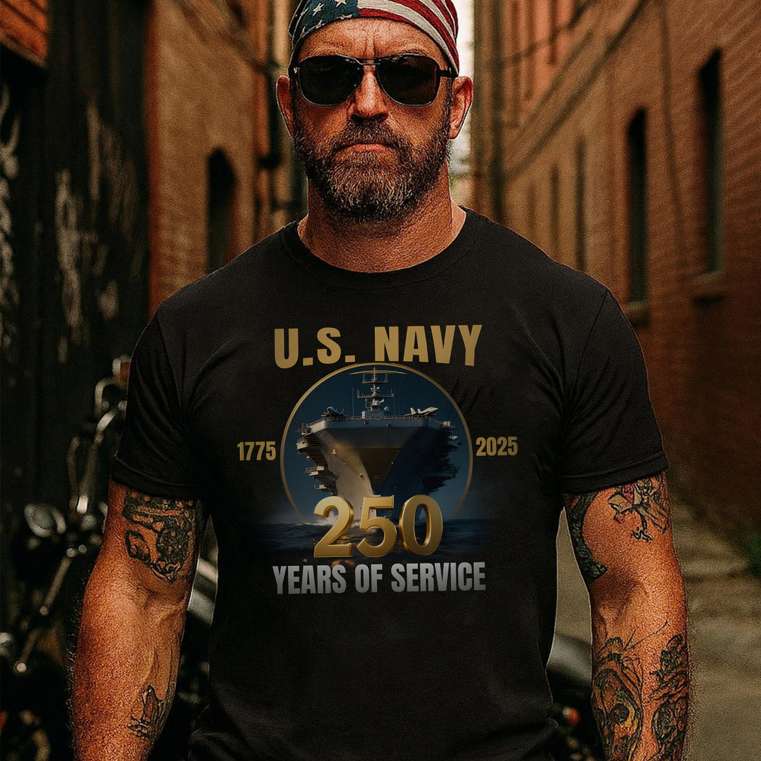 1775–2025 250 Years of Service Proud US Military Veteran Patriotic Honor T-Shirt