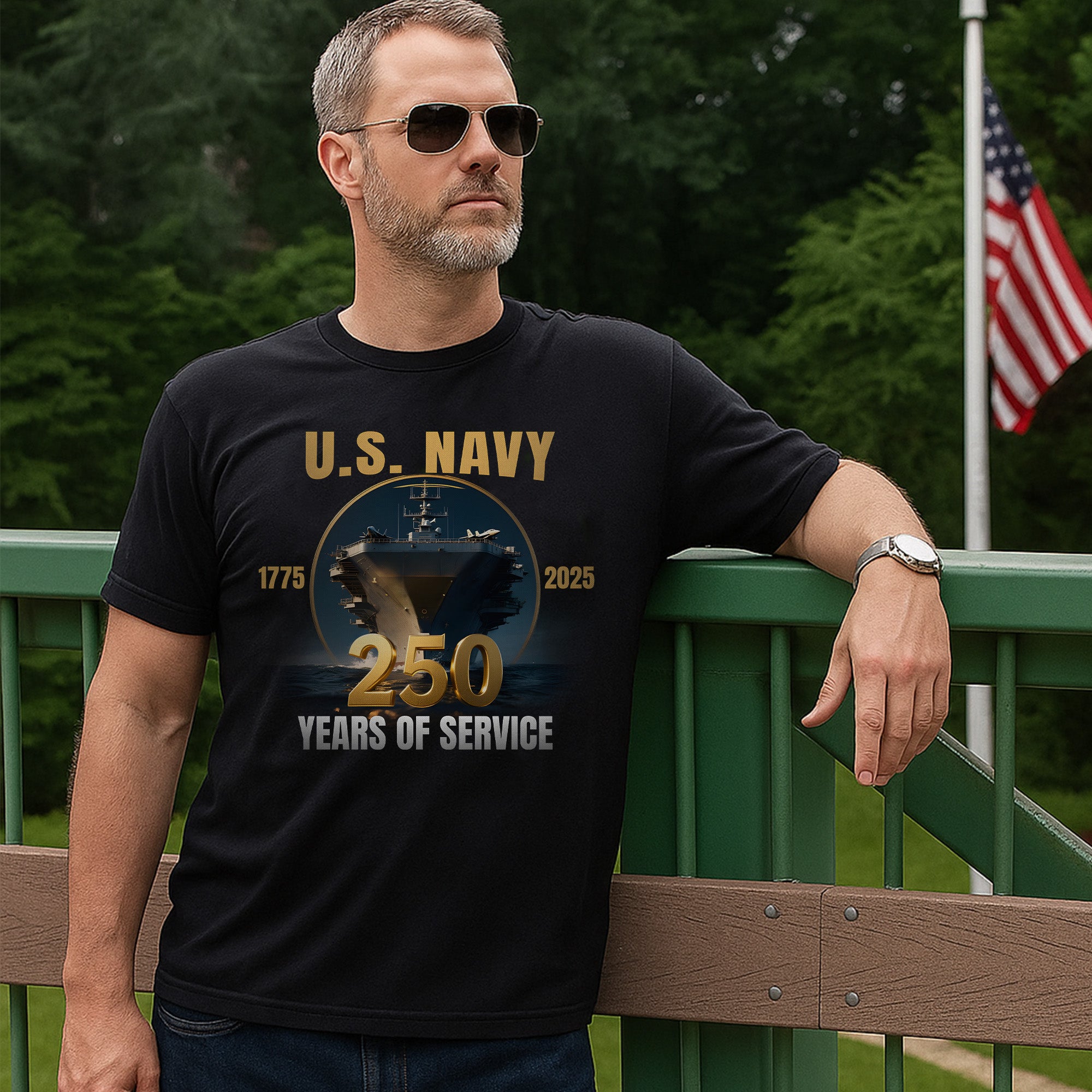1775–2025 250 Years of Service Proud US Military Veteran Patriotic Honor T-Shirt