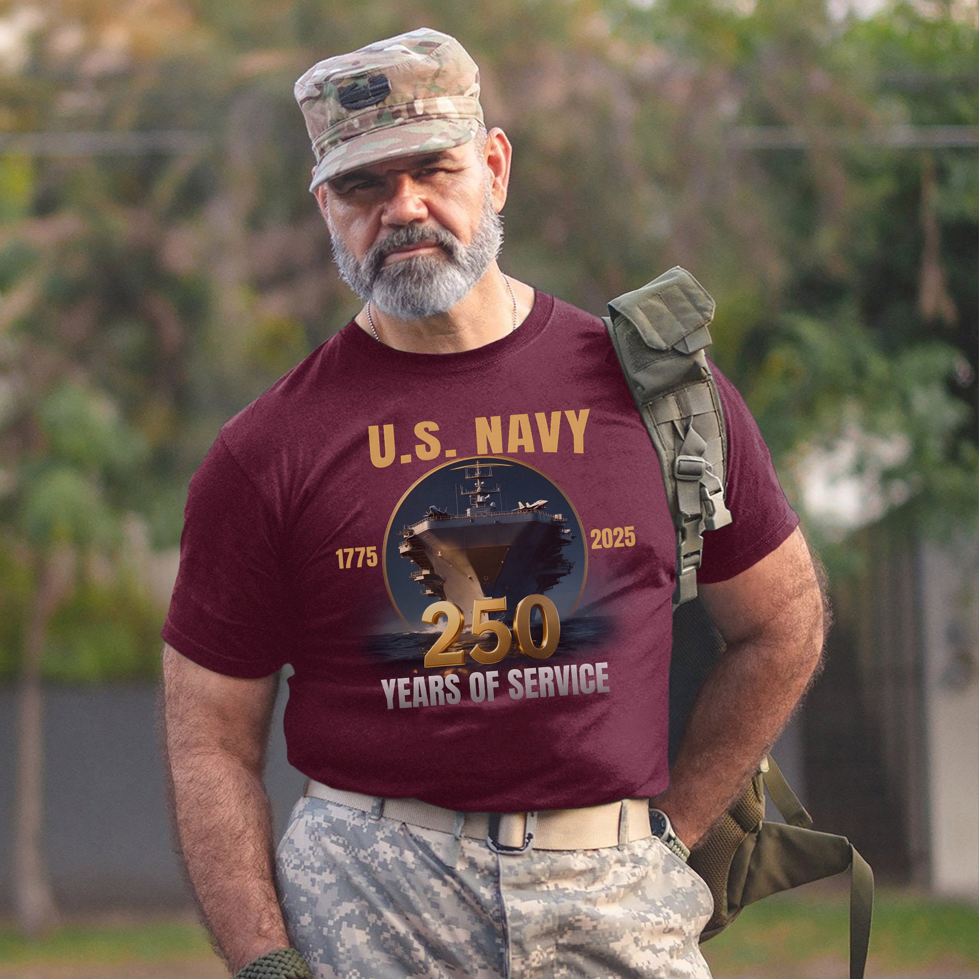 1775–2025 250 Years of Service Proud US Military Veteran Patriotic Honor T-Shirt