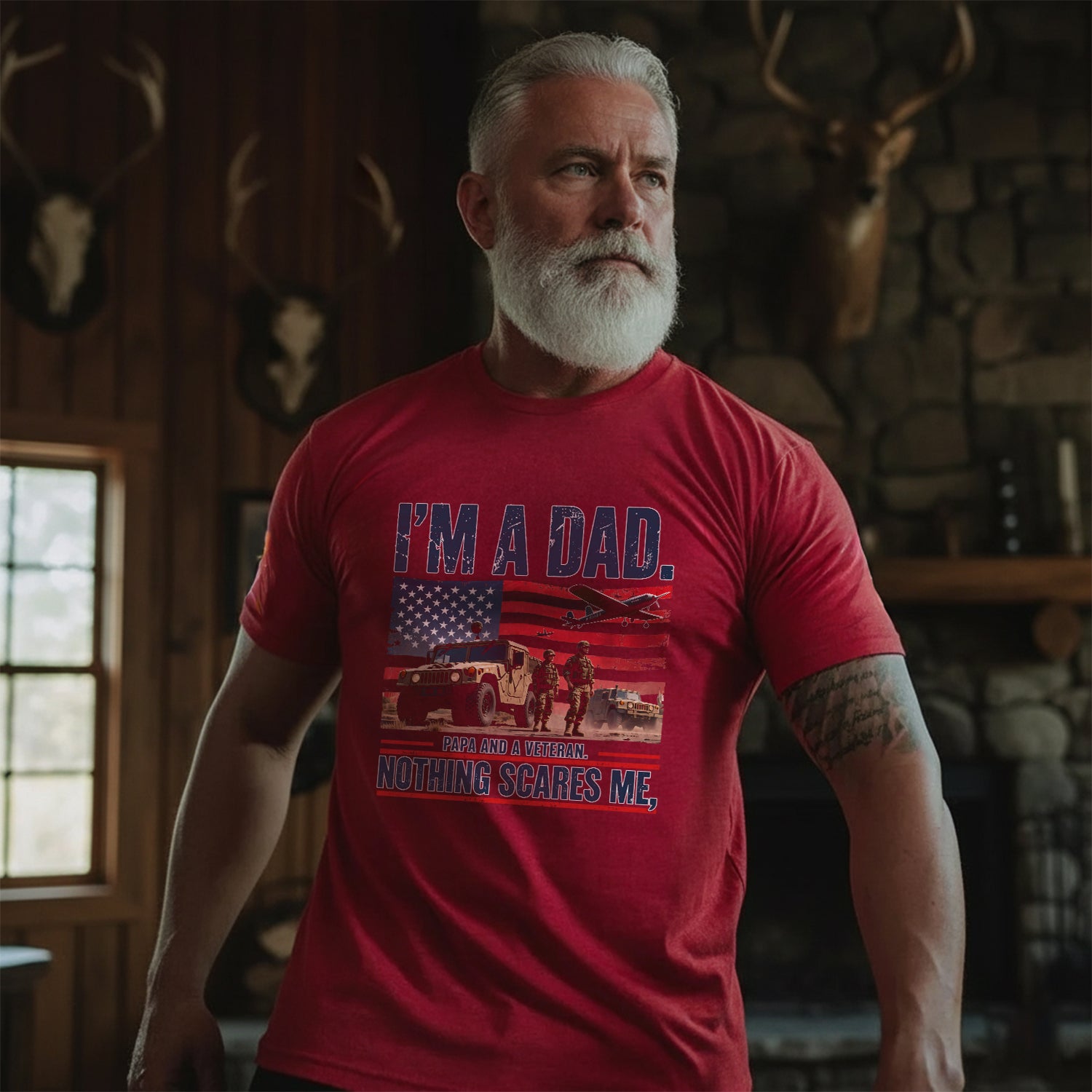 I’m a Dad Papa and a Veteran Nothing T-Shirt Secondary image
