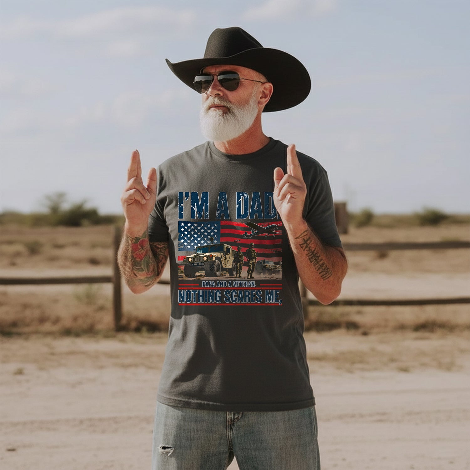 I’m a Dad Papa and a Veteran Nothing T-Shirt