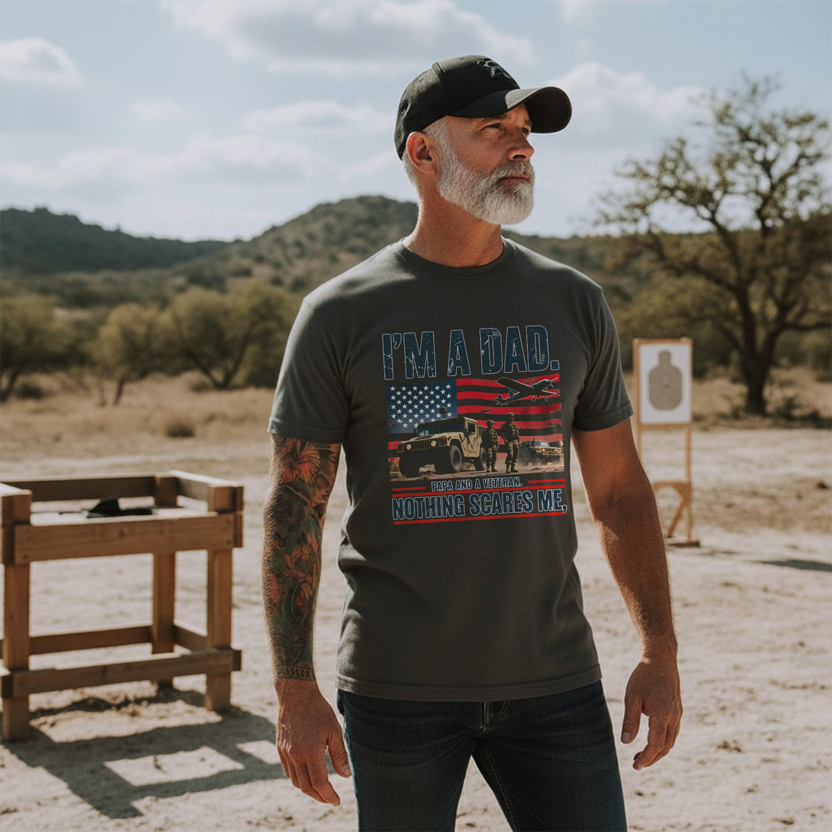 I’m a Dad Papa and a Veteran Nothing T-Shirt