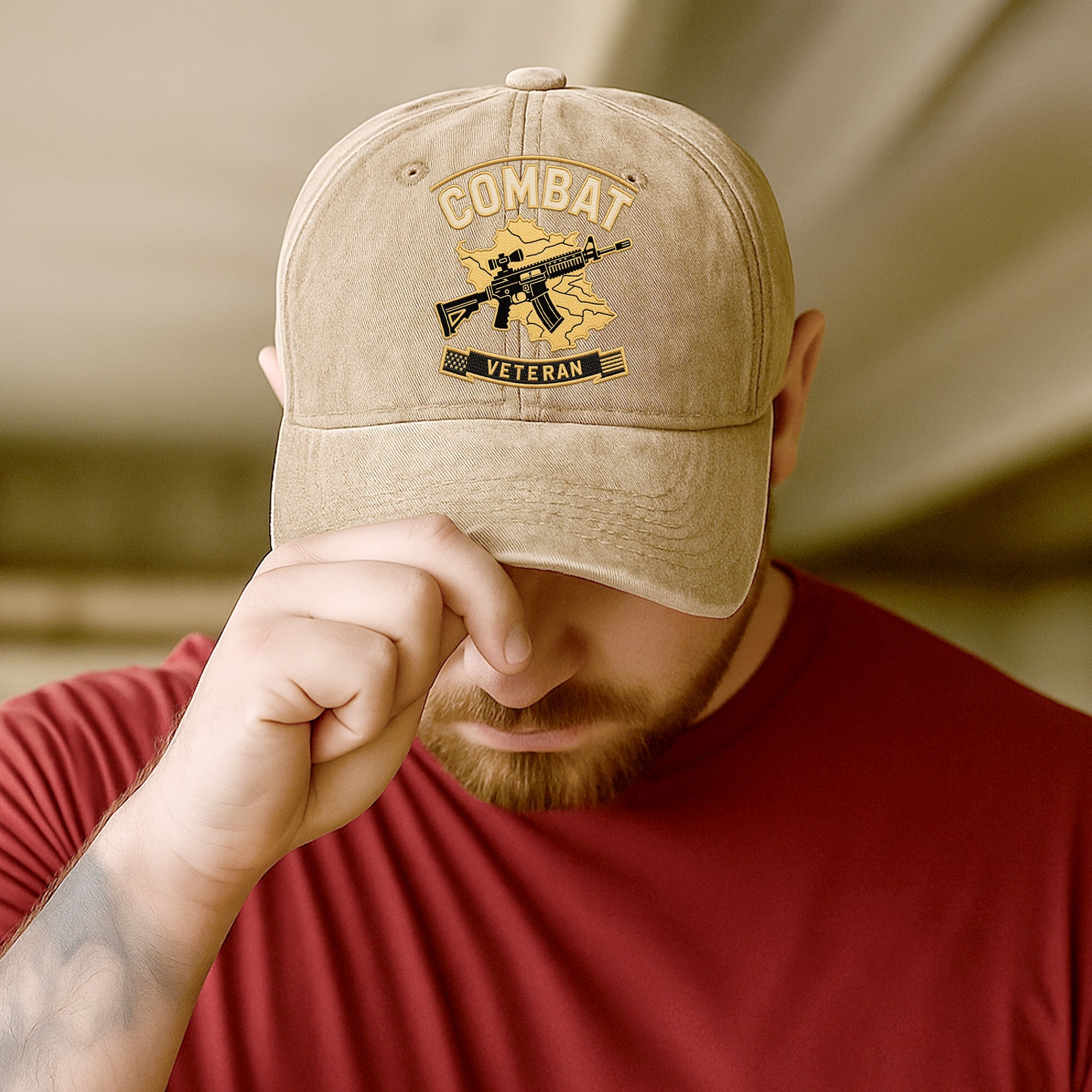 Combat Veteran Afghanistan Proud US Military Service Honor and Sacrifice Baseball Cap