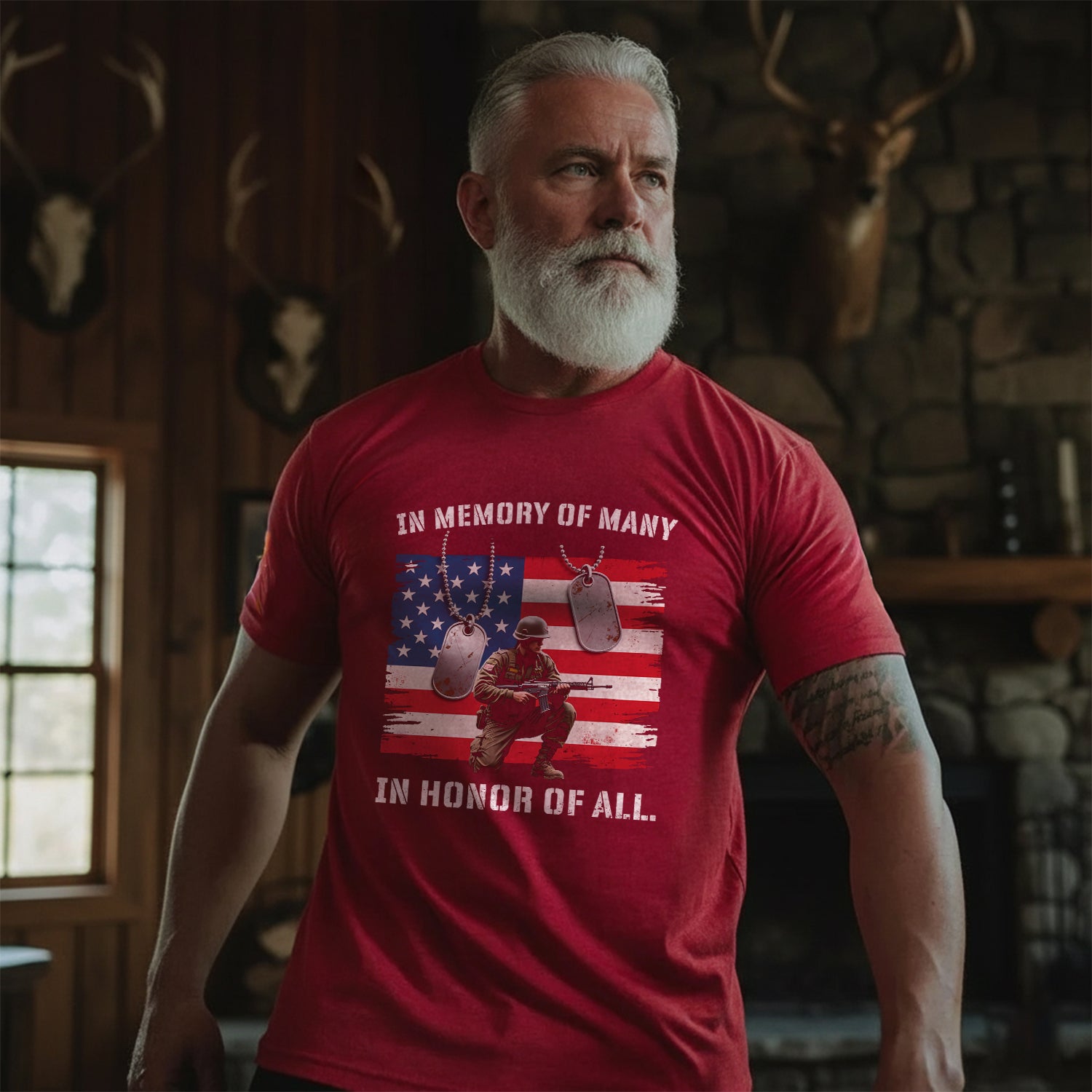 In Memory of Many In Honor of All Proud US T-Shirt Secondary image